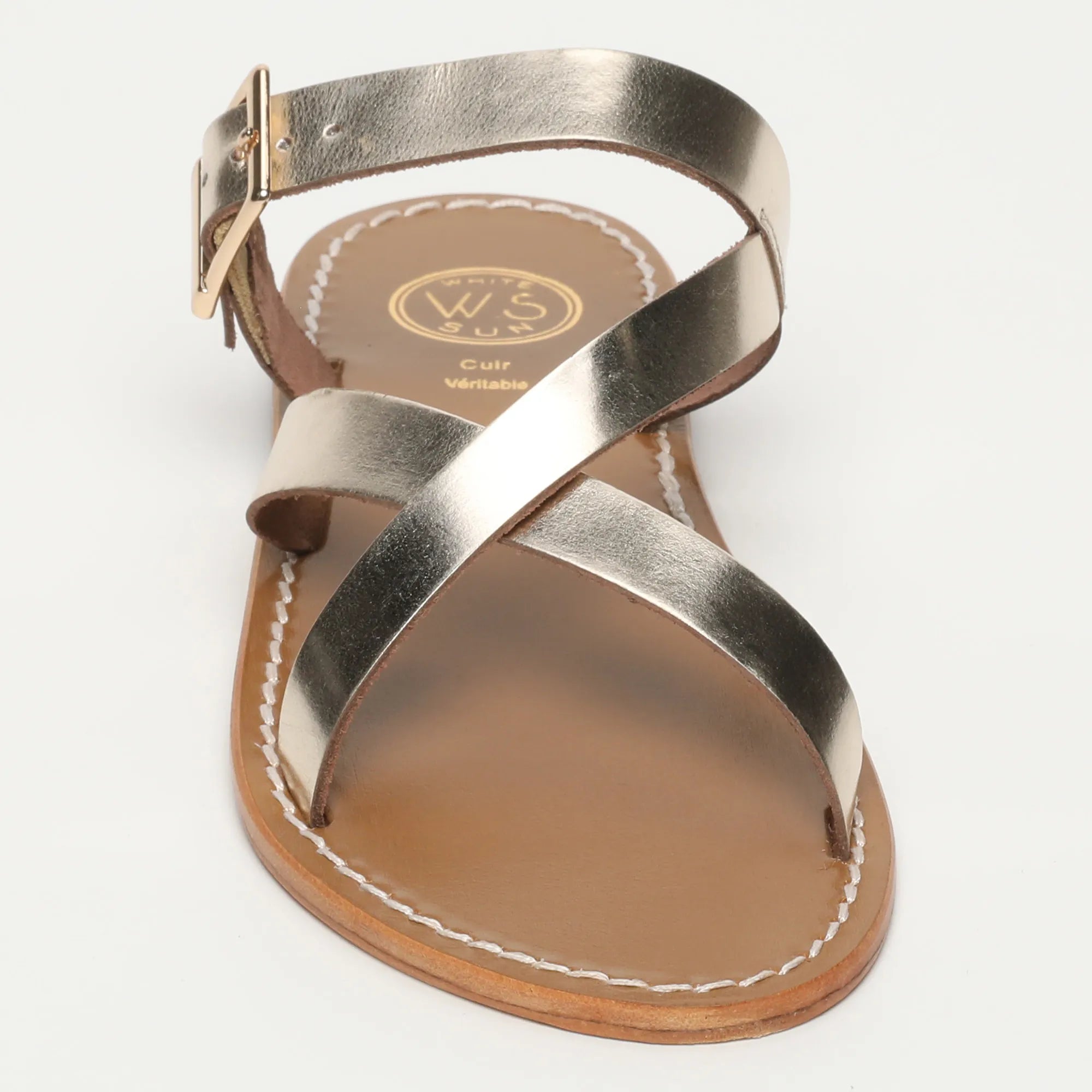 ZAFIRO mules en cuir doré