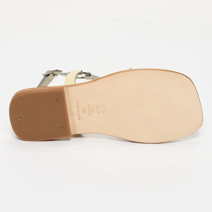 ZEPHRA sandales en cuir ivoire