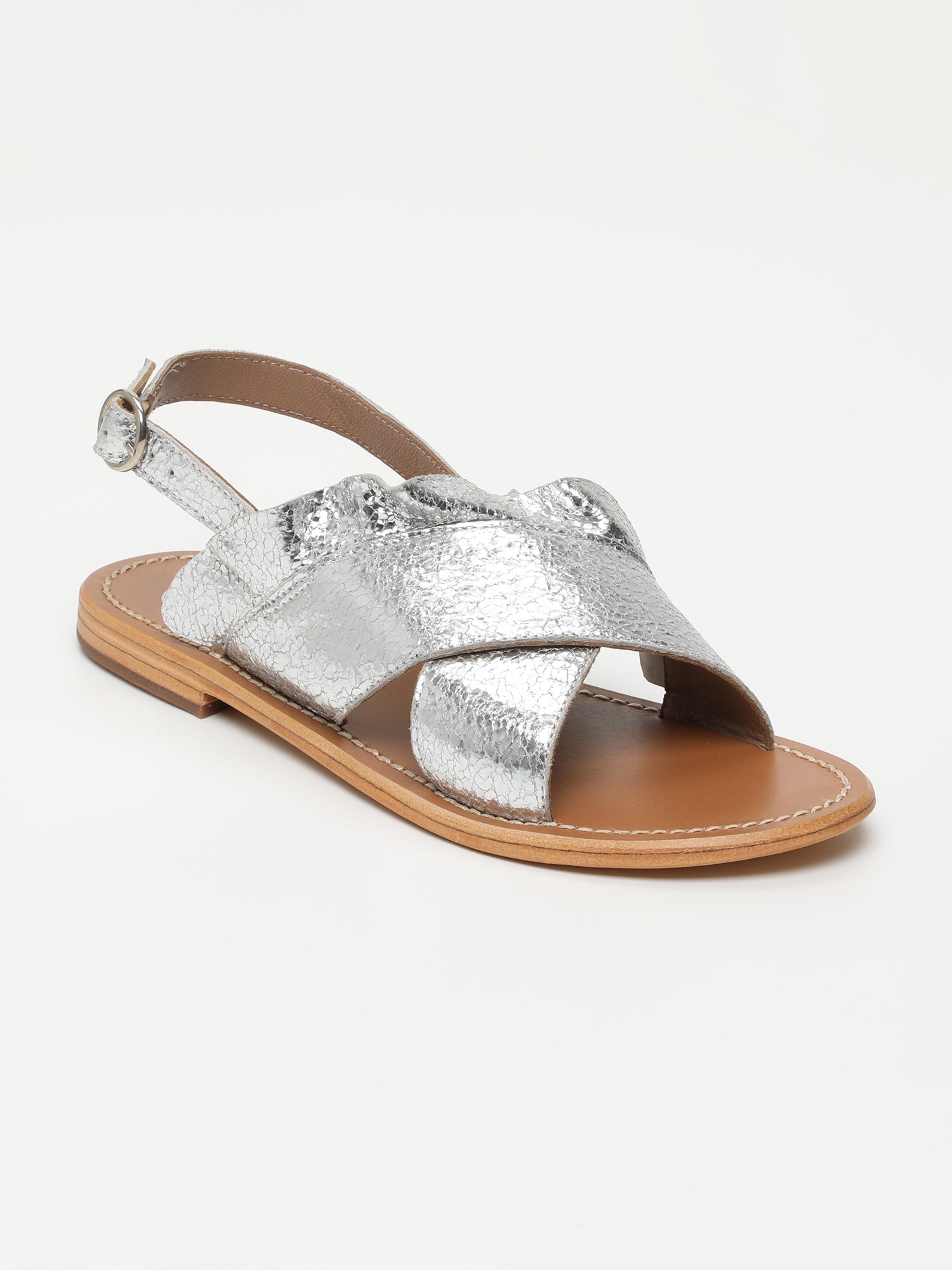 LILLY sandales en cuir argent