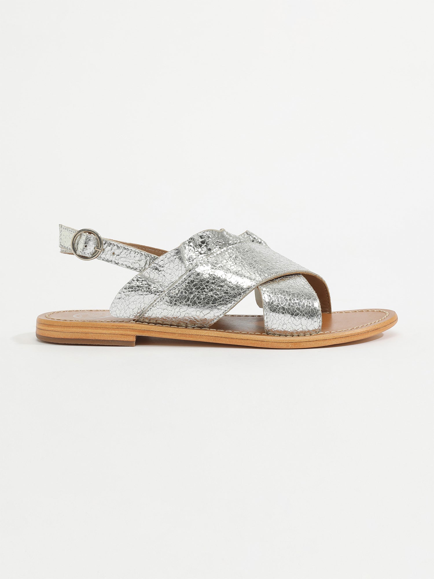 LILLY sandales en cuir argent