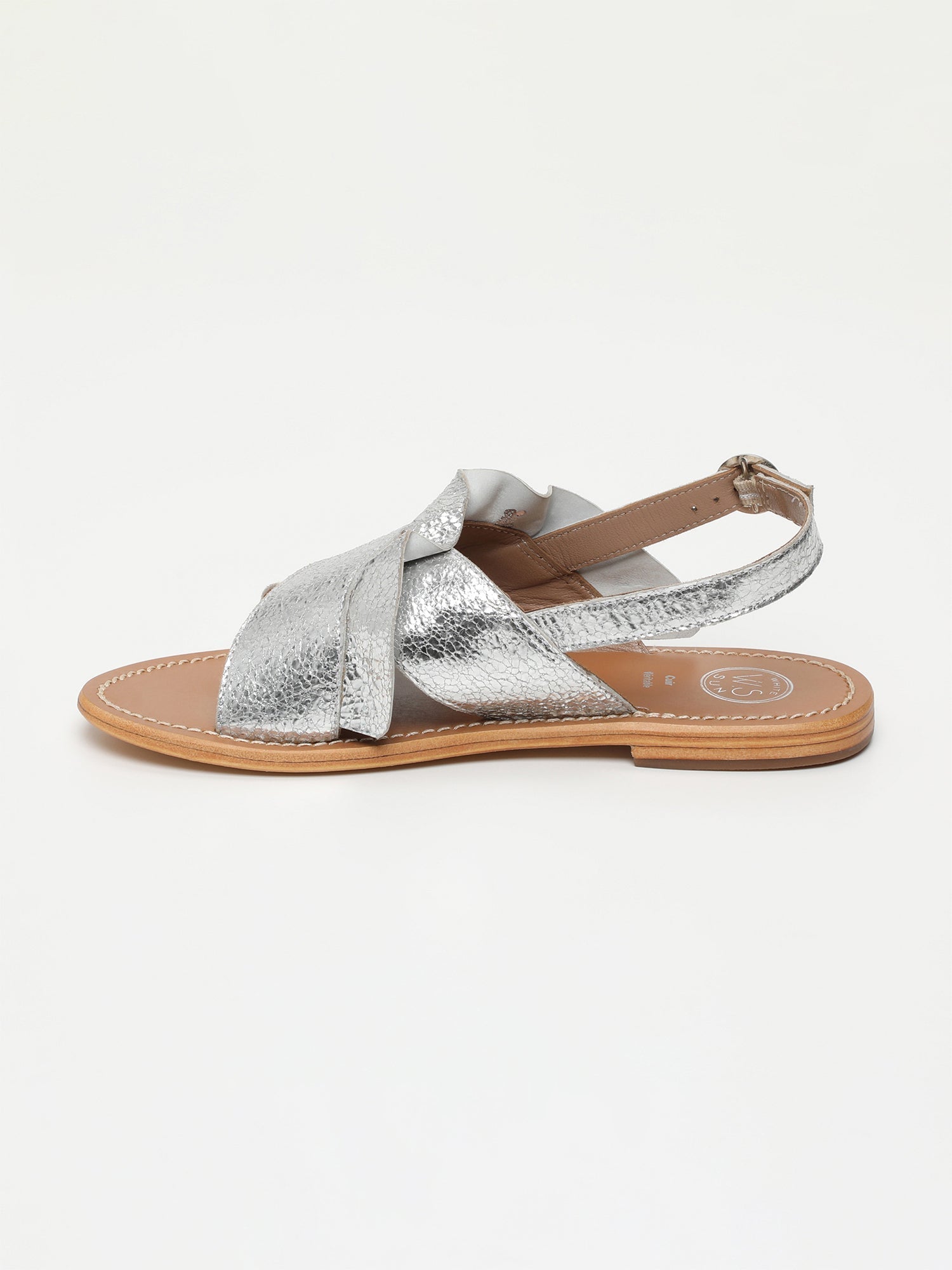 LILLY sandales en cuir argent