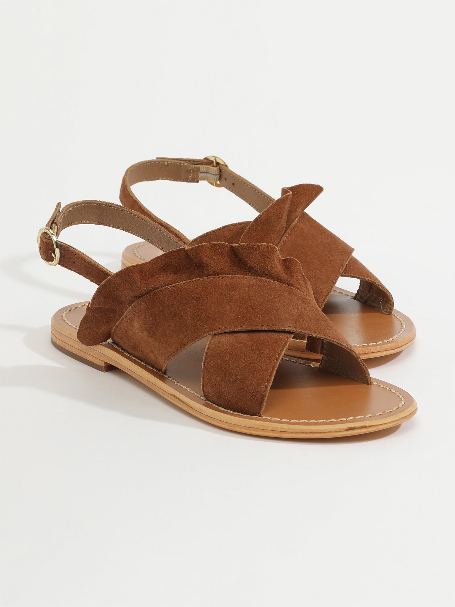 LILLY sandales en cuir camel
