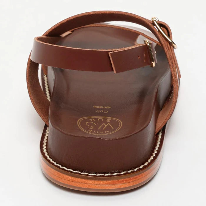 ZENETA sandales en cuir chocolat