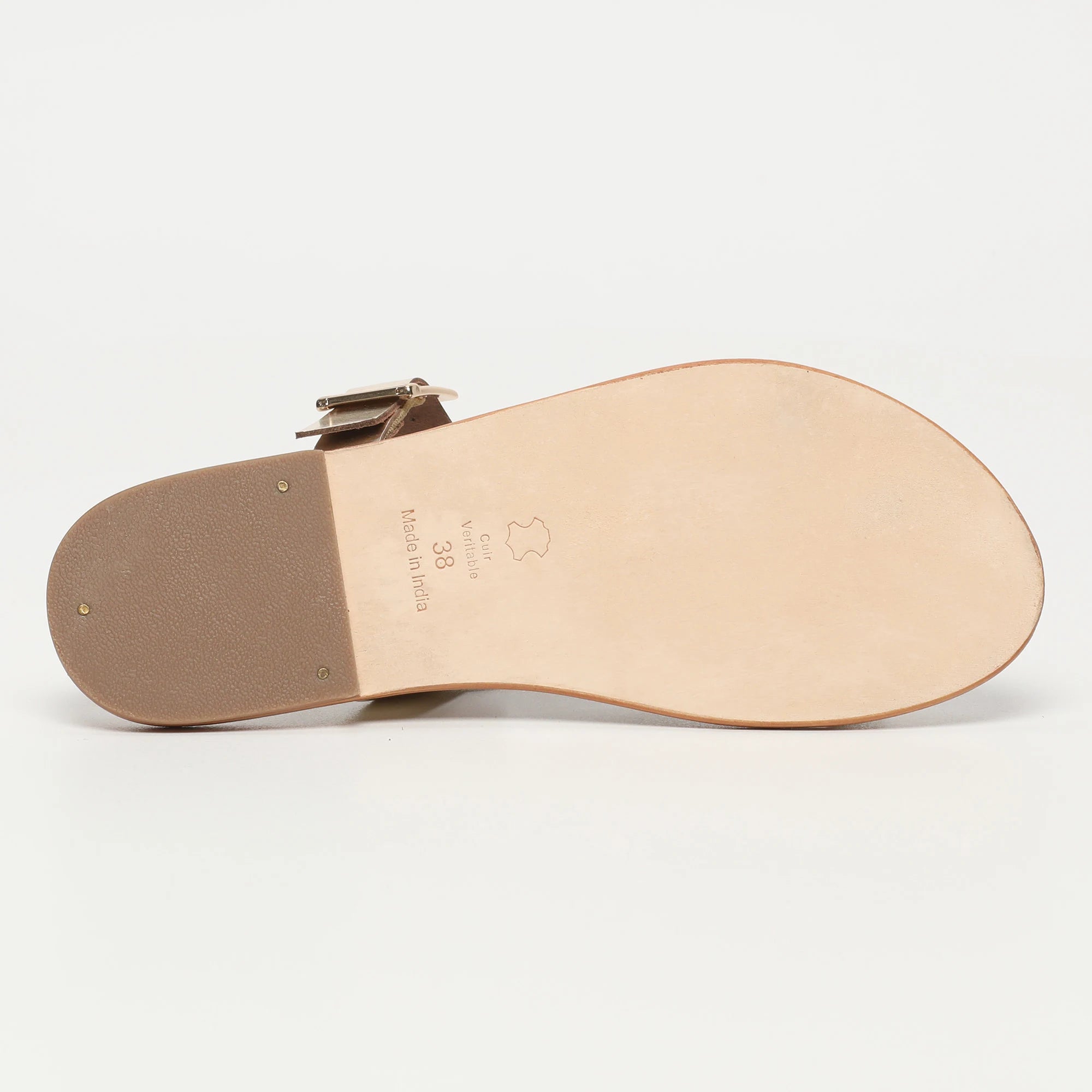 ZAFIRO mules en cuir doré