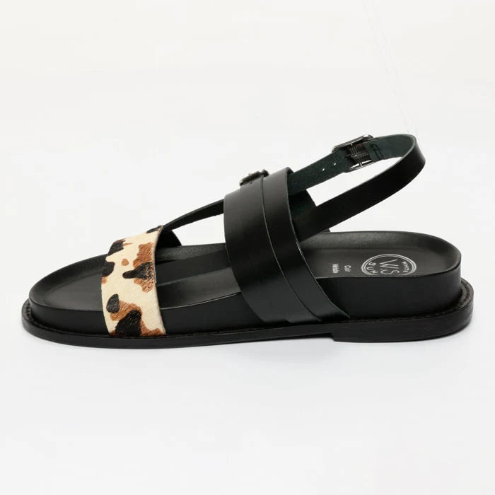 ZENETA sandales en cuir vache et noir