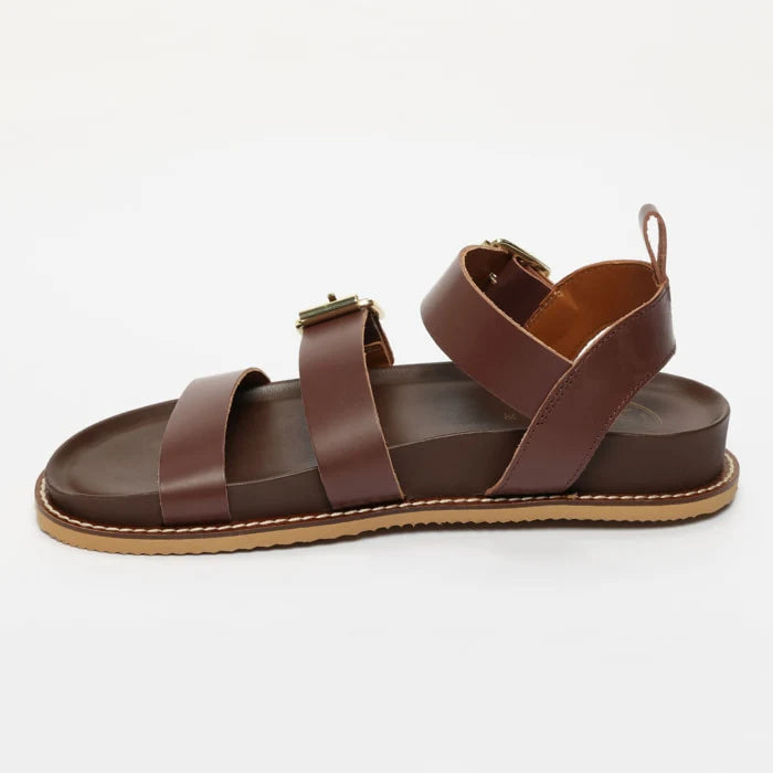 TAMIA sandales en cuir chocolate