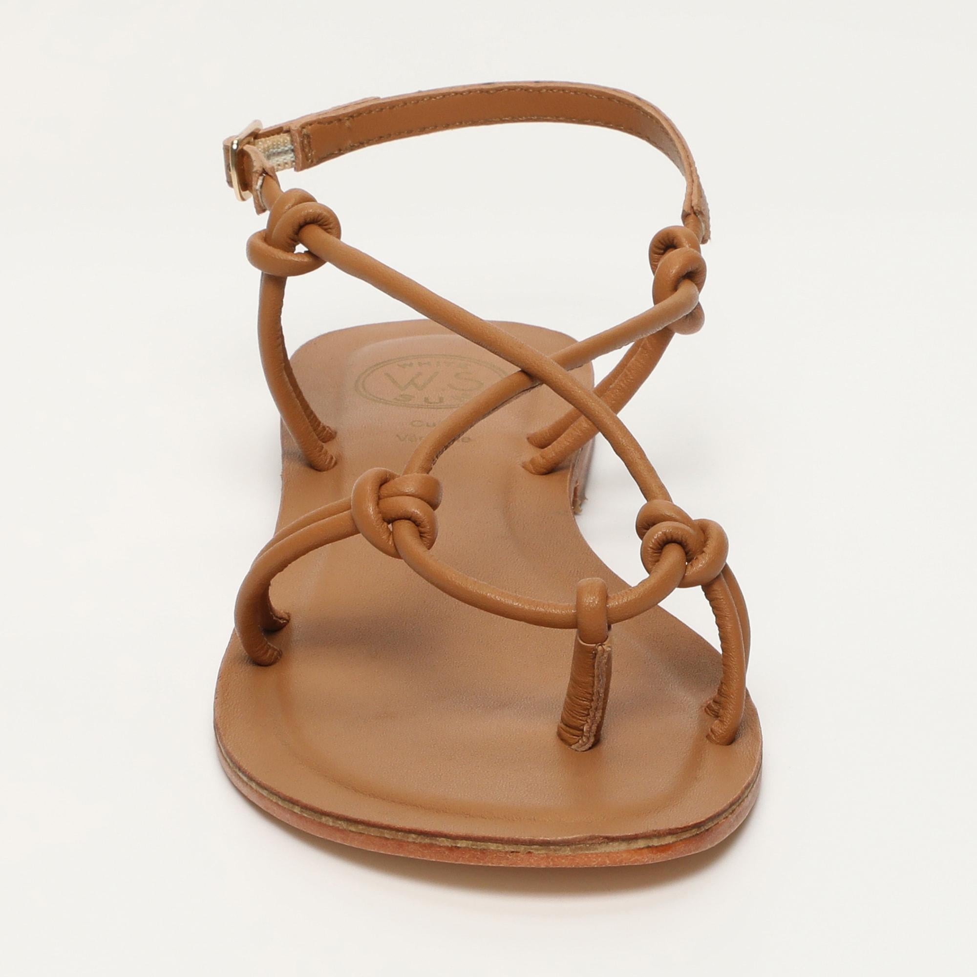 ALIMER sandales entre doigt en cuir brun clair