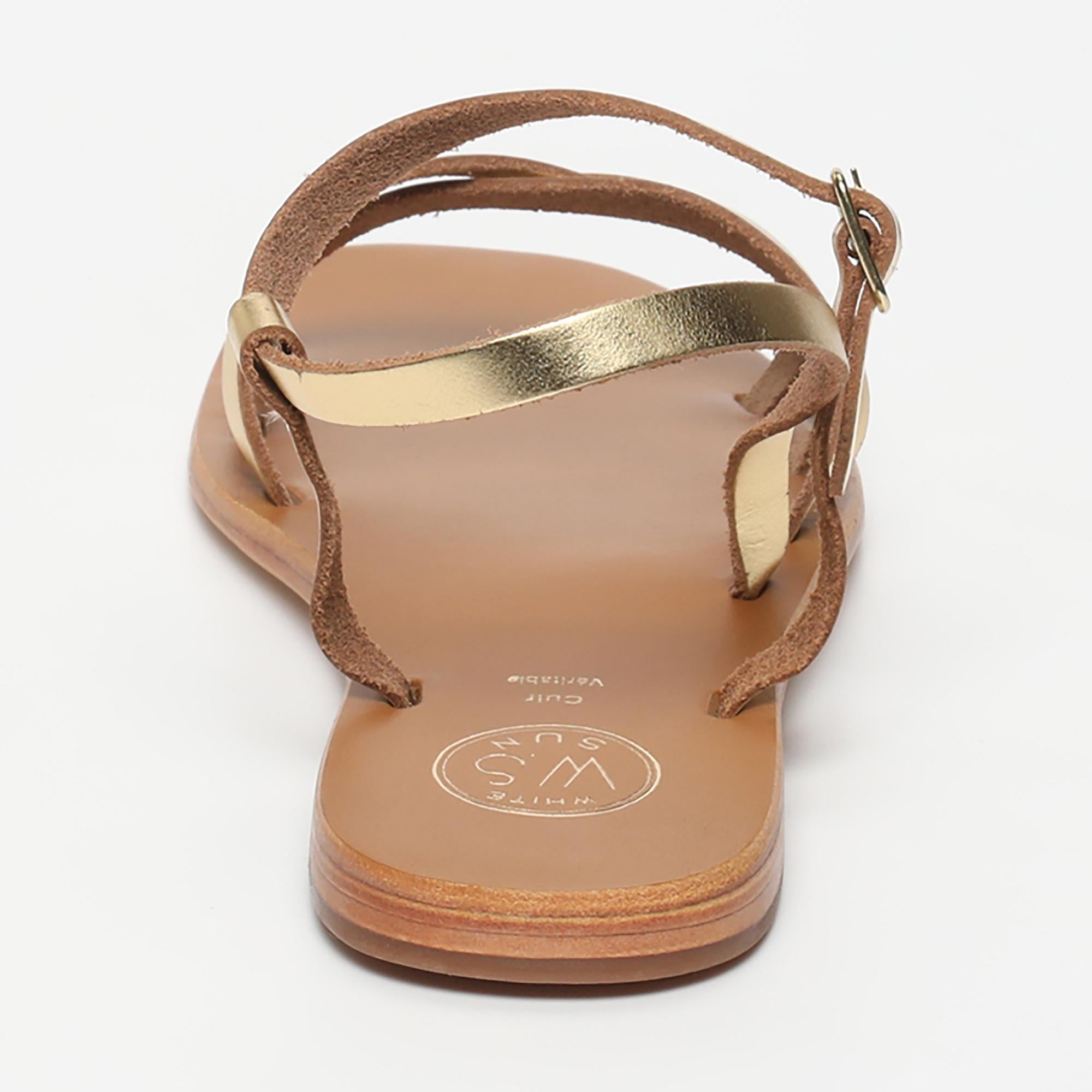 ALINA sandales en cuir or foncé