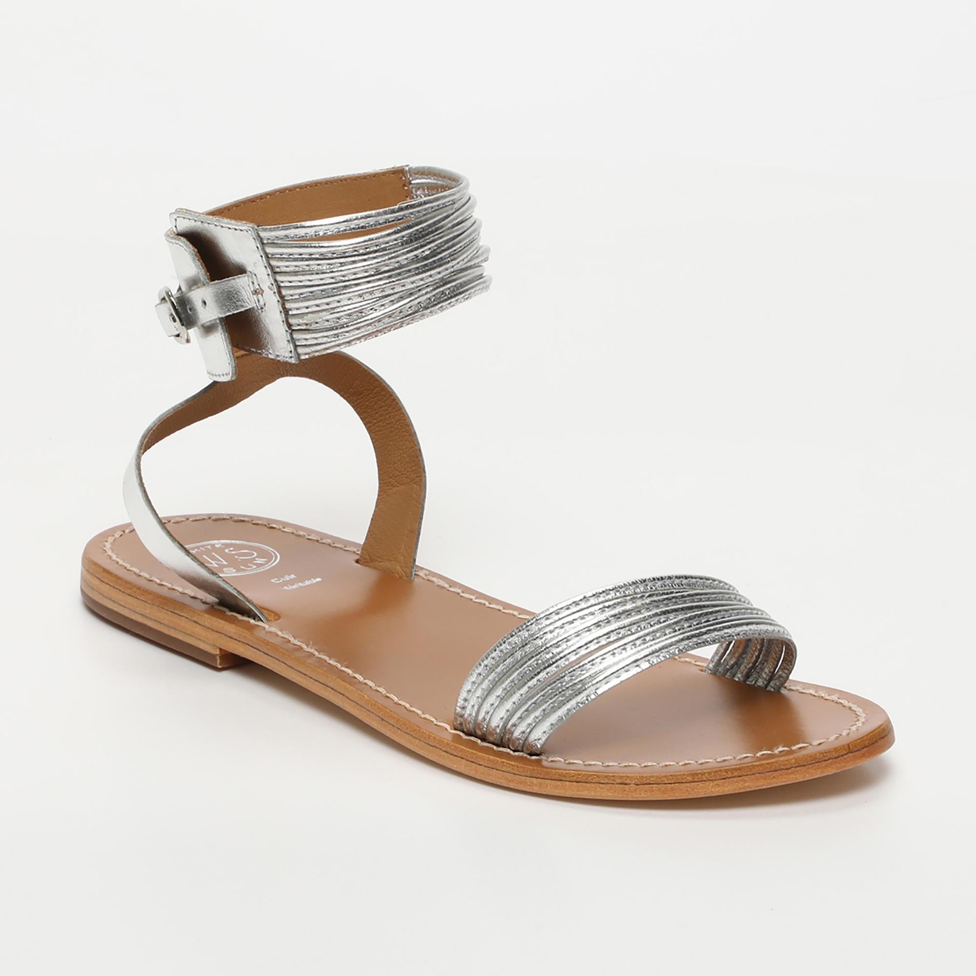 ANGELINE sandales en cuir argent