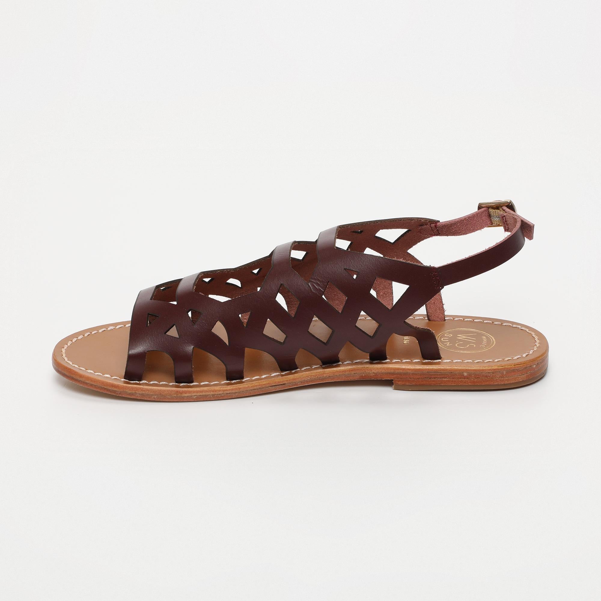 ARACATI sandales en cuir bordeaux
