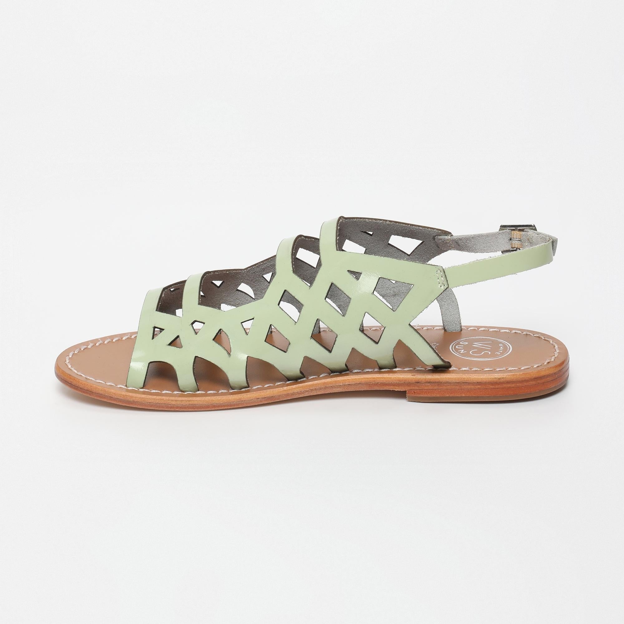 ARACATI sandales en cuir menthe