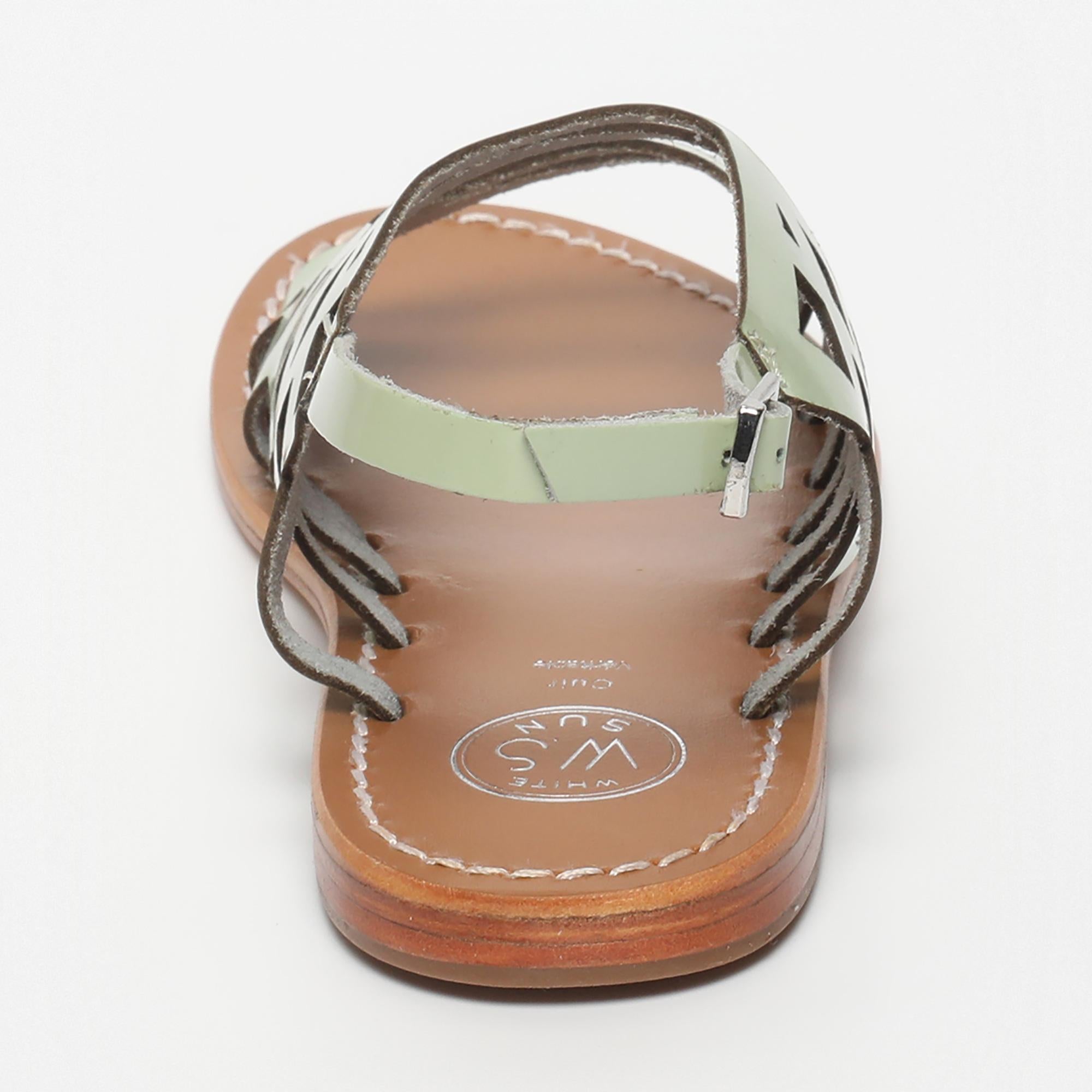 ARACATI sandales en cuir menthe
