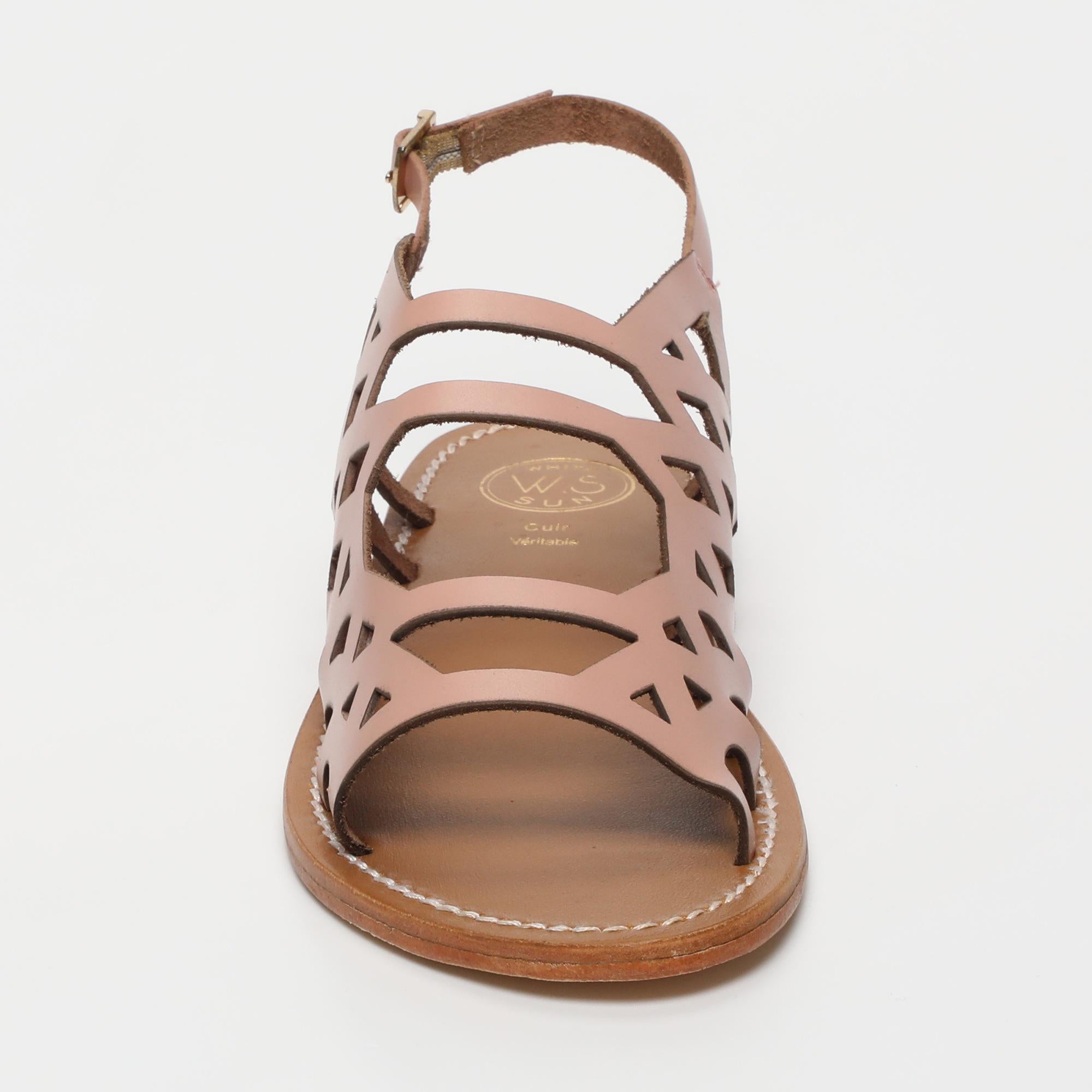 ARACATI sandales en cuir rose