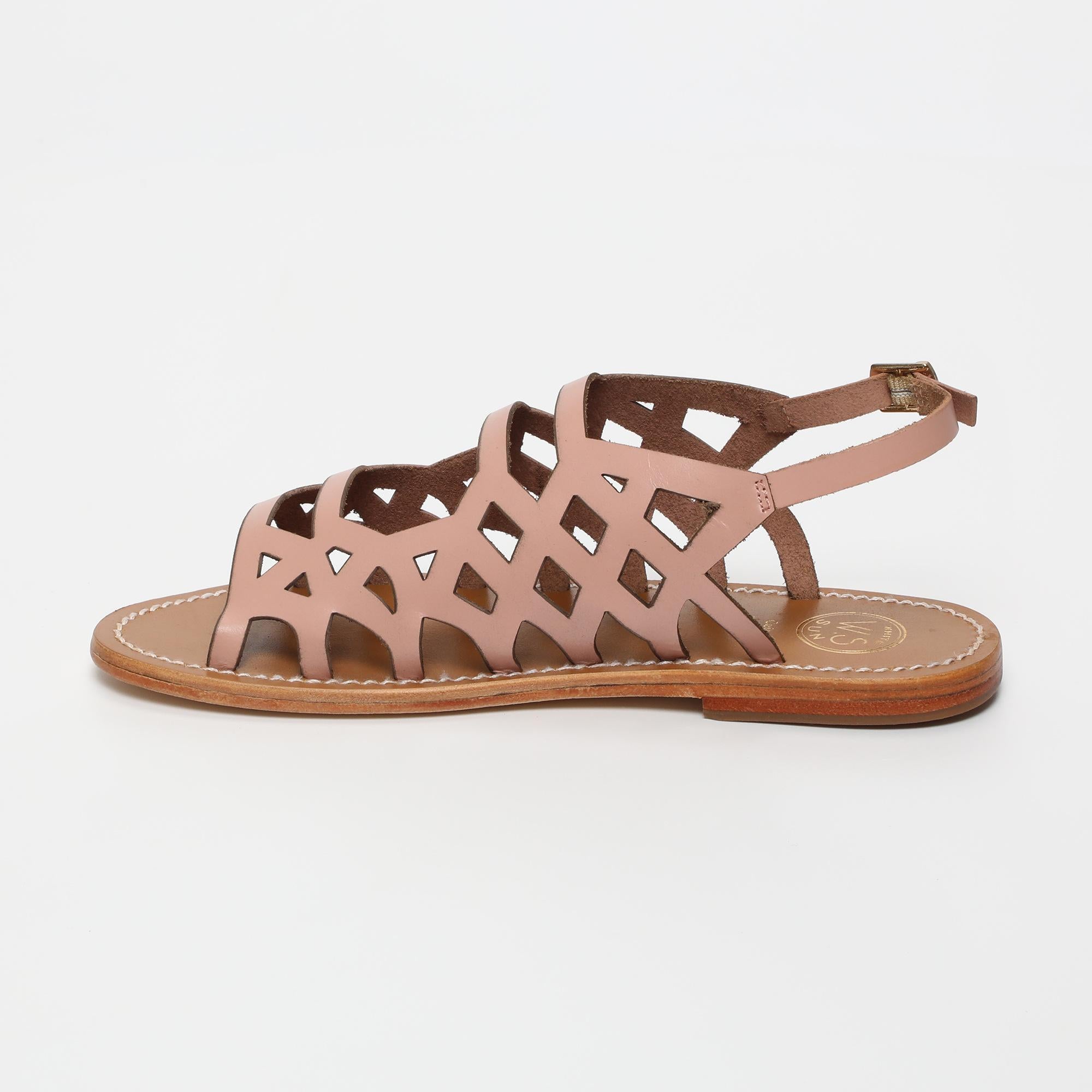ARACATI sandales en cuir rose