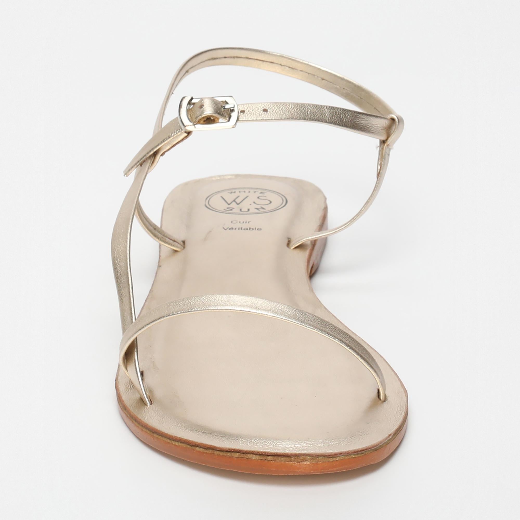 ATEA sandales en cuir platine
