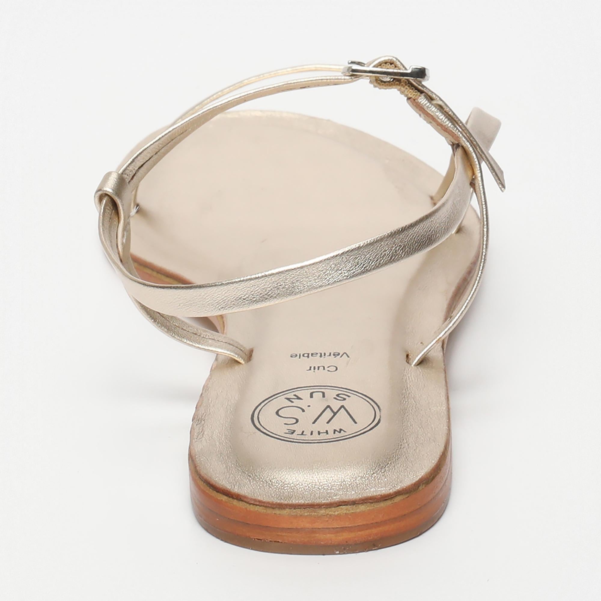 ATEA sandales en cuir platine