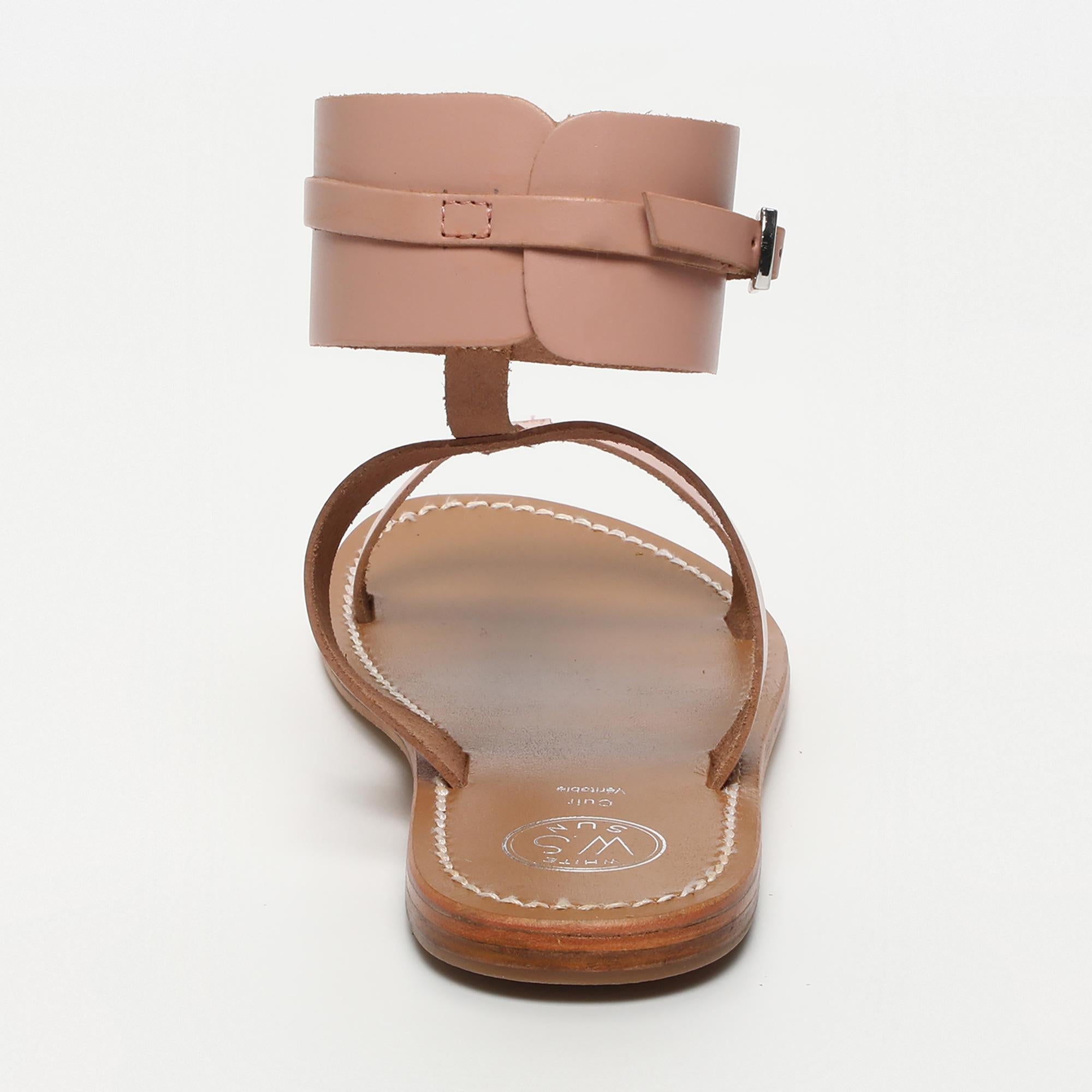 BARCARI sandales bracelet de cheville spartiate en cuir rose