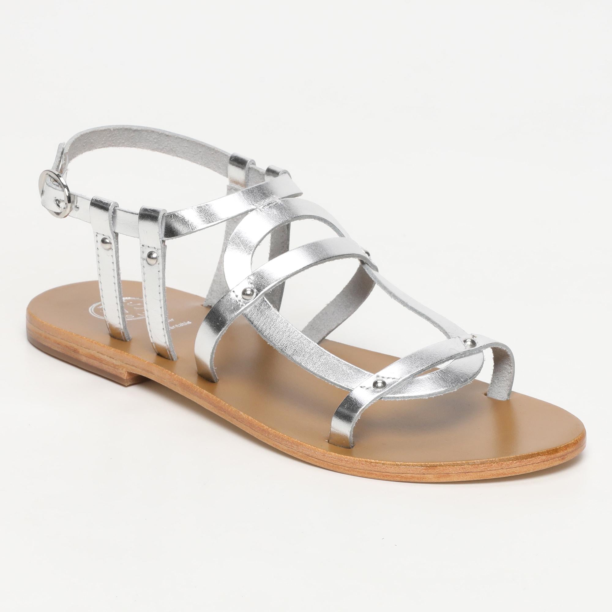 BASTIA sandales en cuir argent