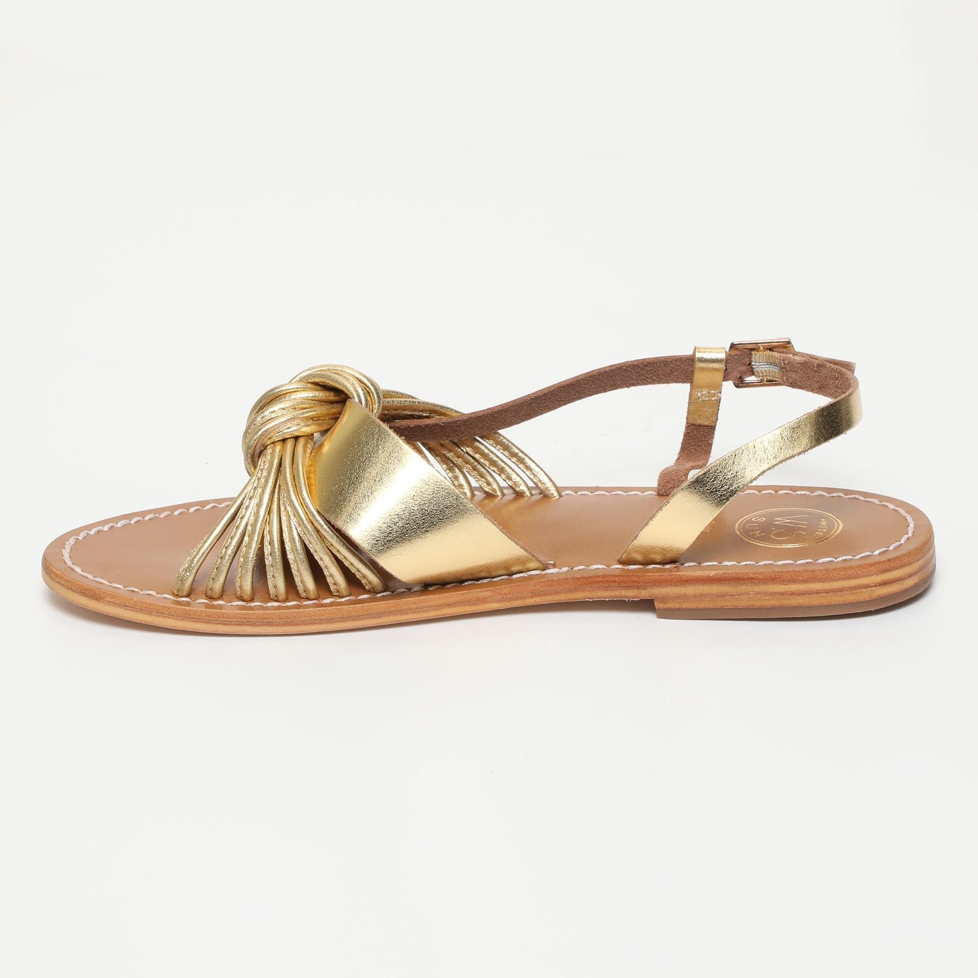 BEAS sandales fantaisie en cuir or foncé