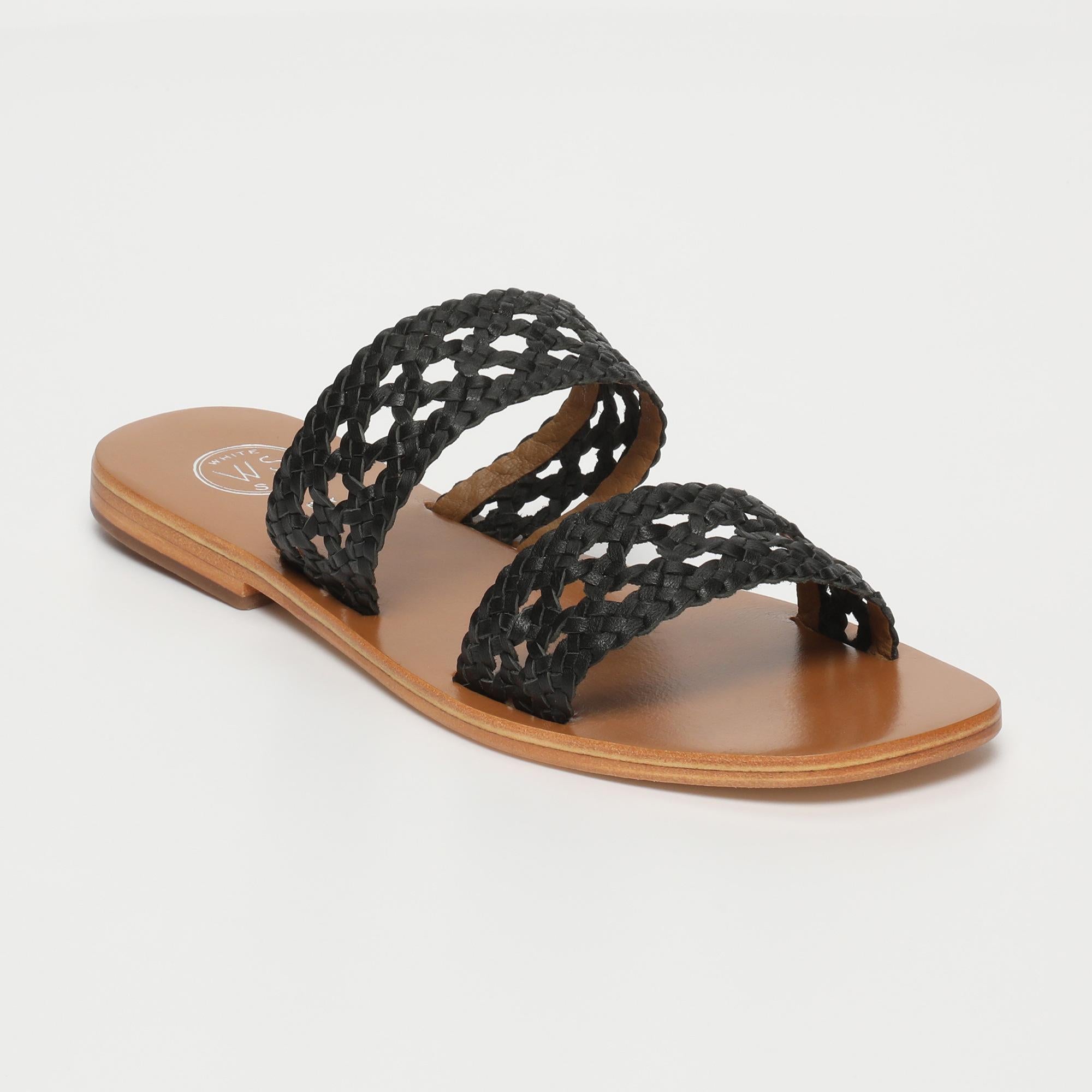 BEHNAZ sandales en cuir noir