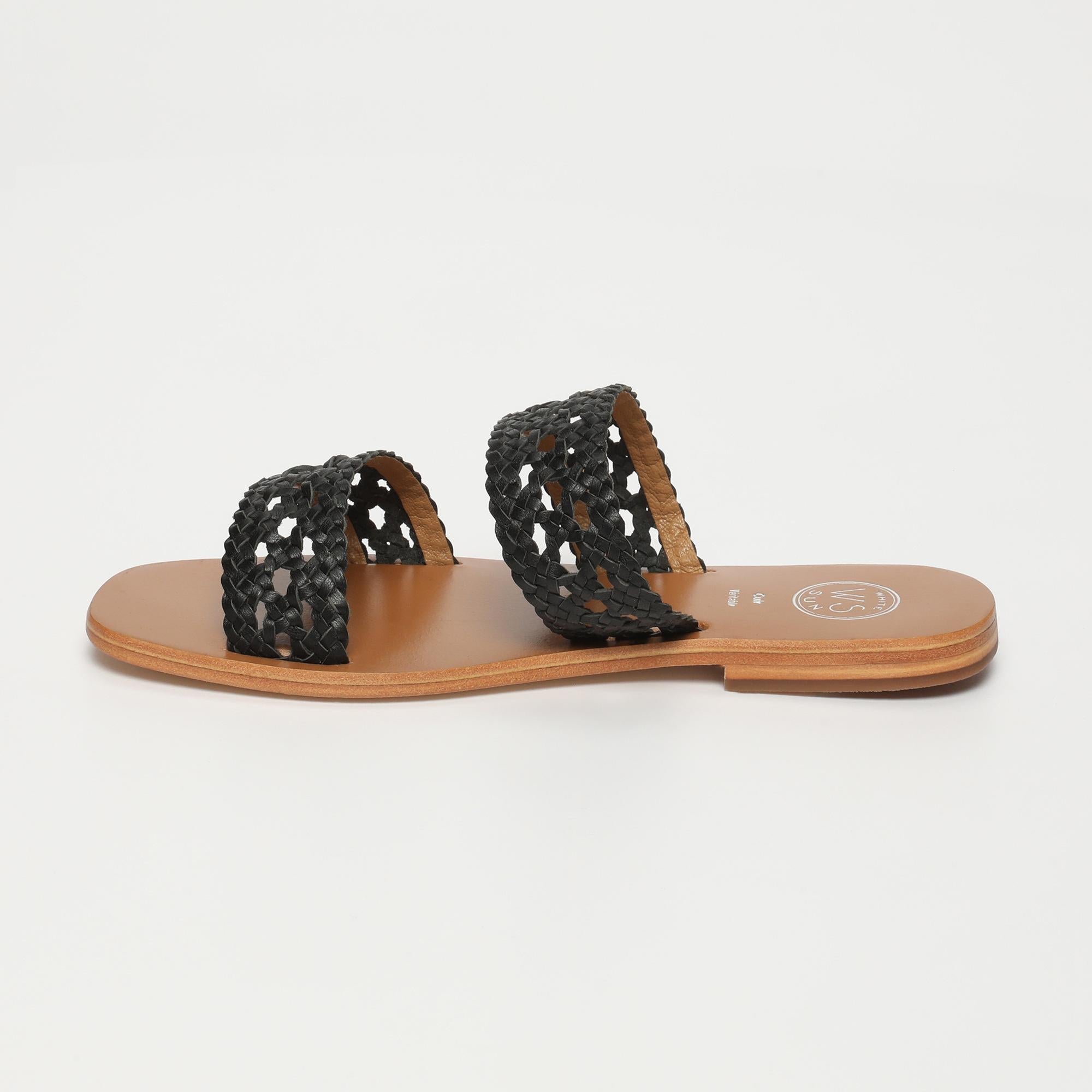 BEHNAZ sandales en cuir noir