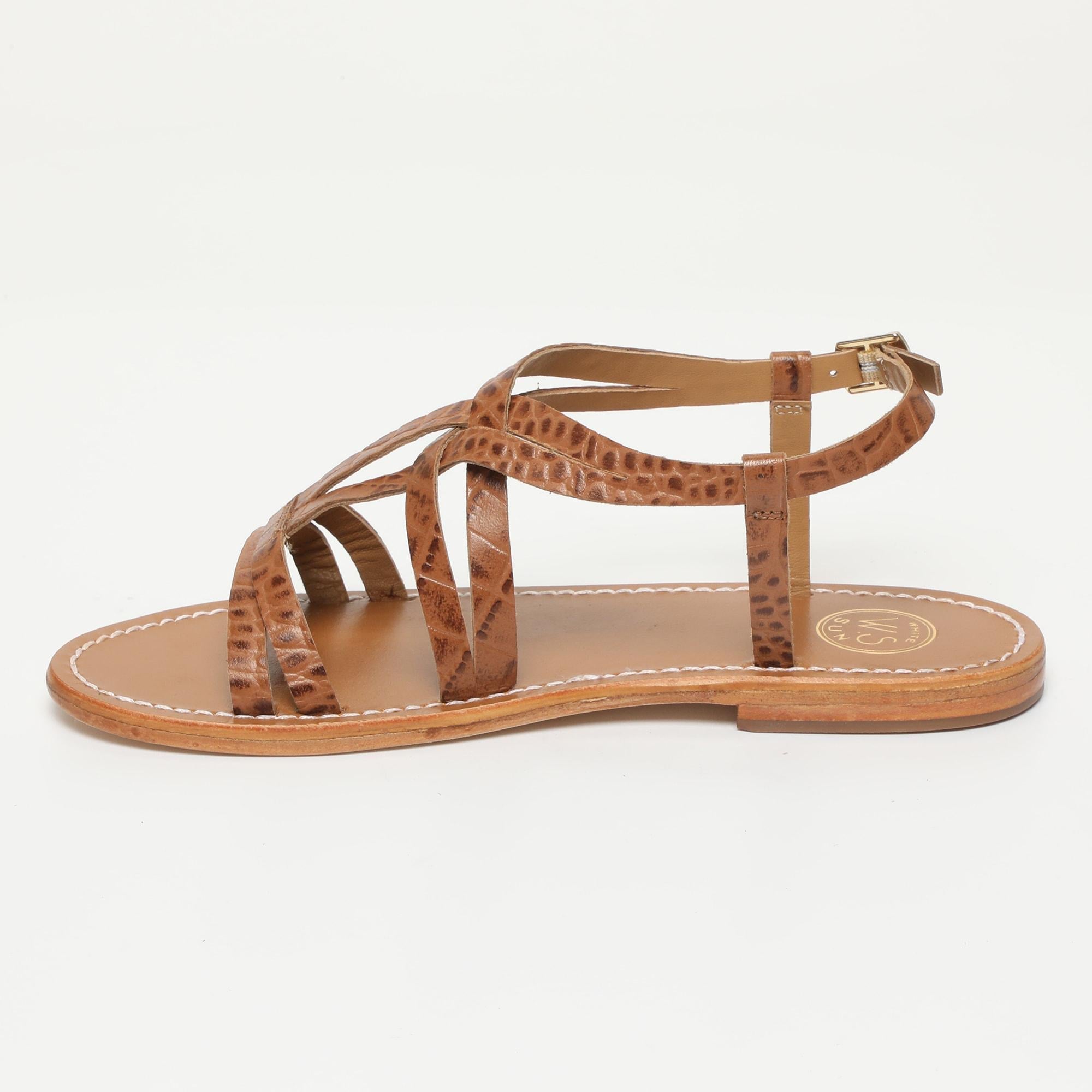 BERLANGA sandales en cuir brun
