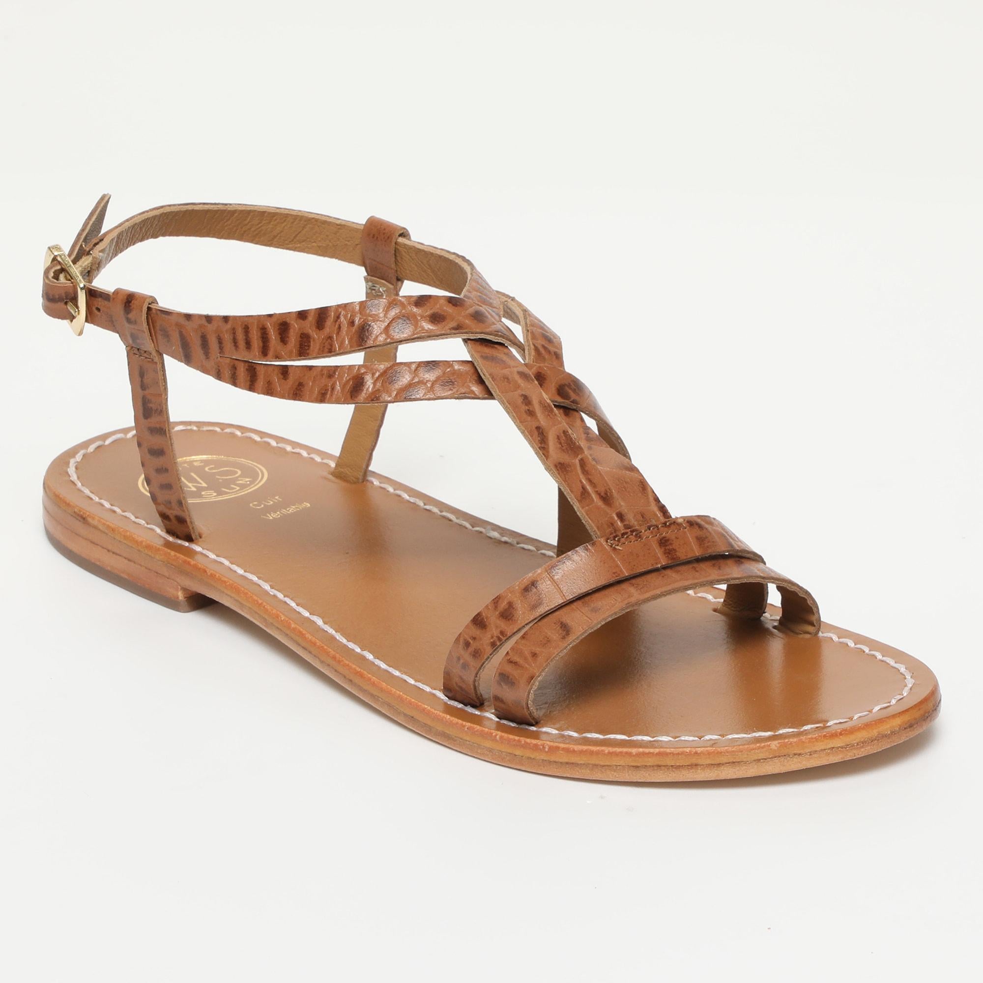 BERLANGA sandales en cuir brun