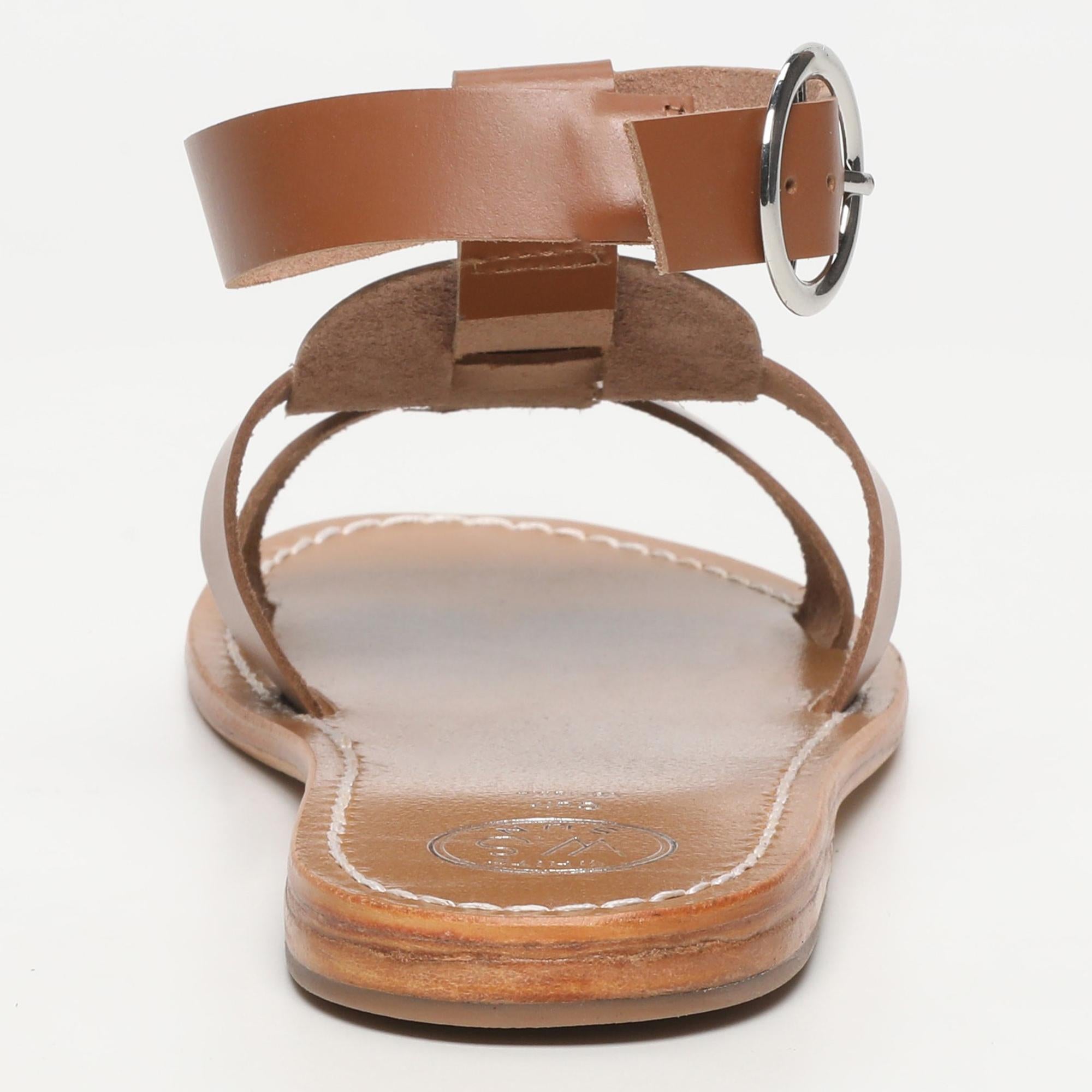 BERROCAL sandales bracelet de cheville en cuir camel