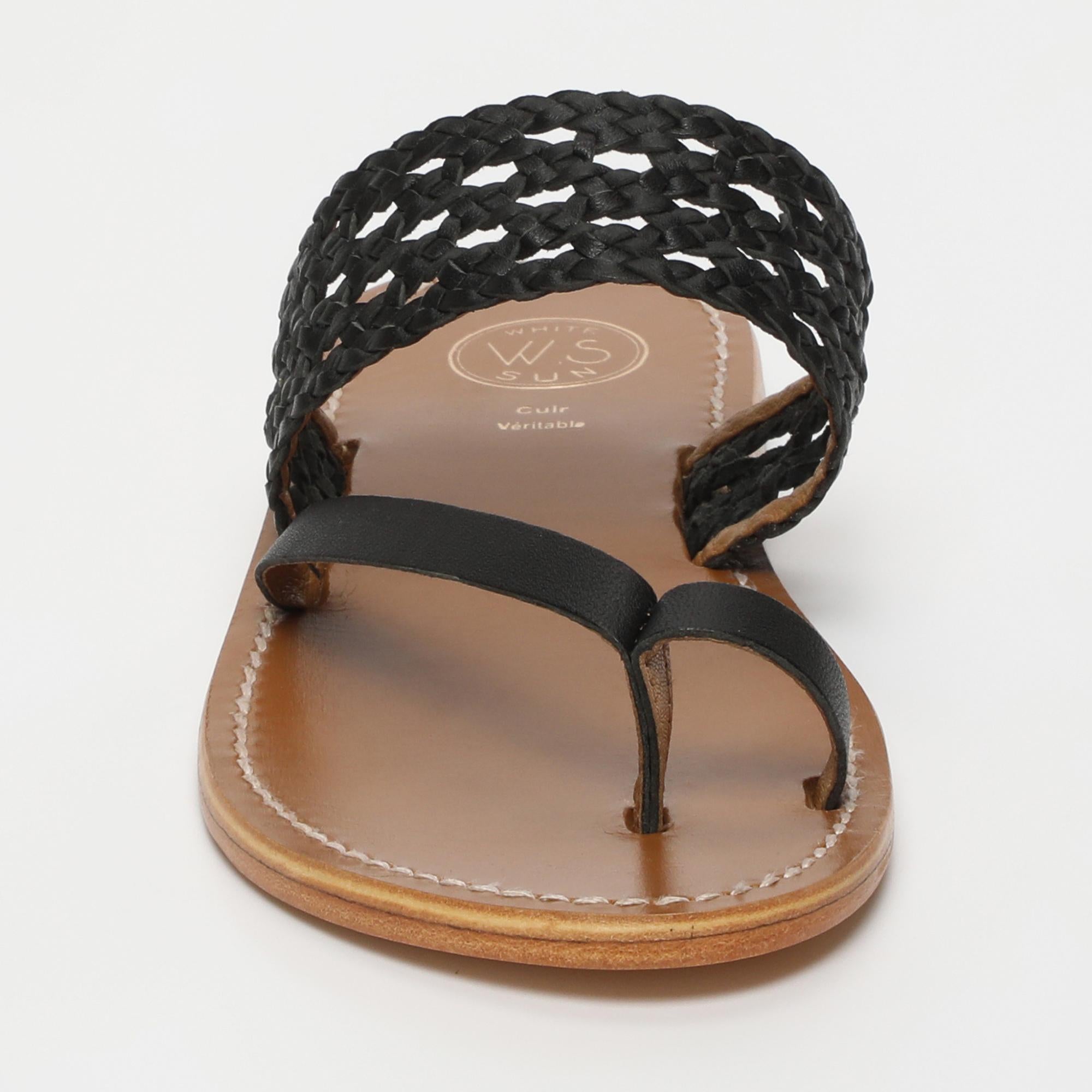 BITA sandales en cuir noir