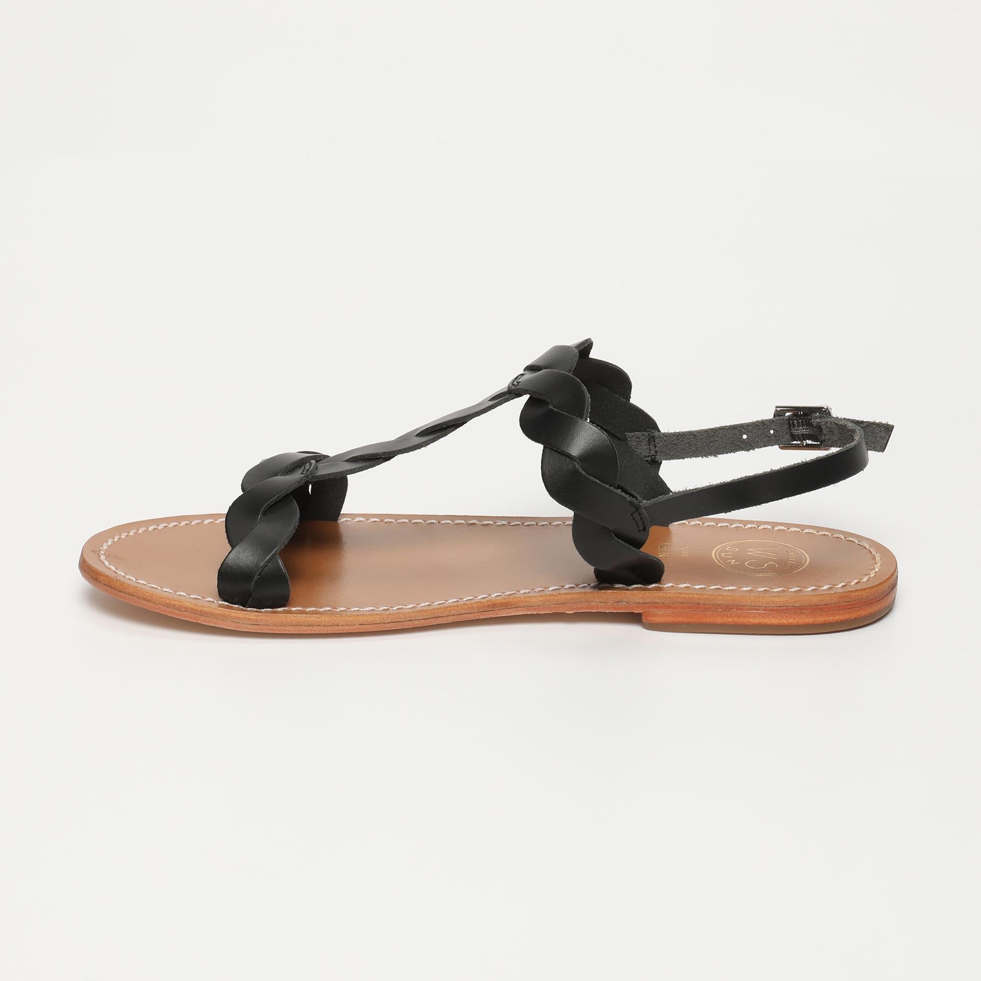 BURKE sandales en cuir noir