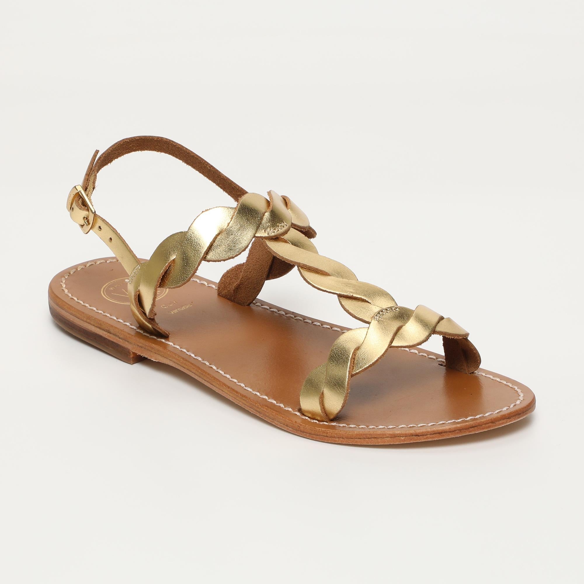 BURKE sandales en cuir or foncé