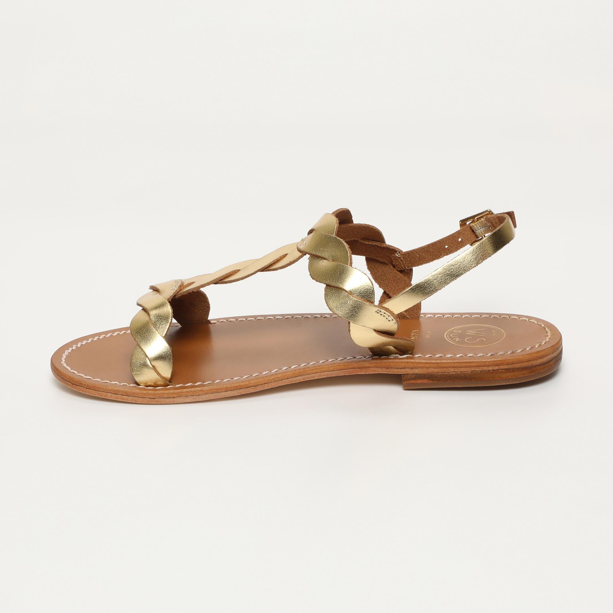 BURKE sandales en cuir or foncé