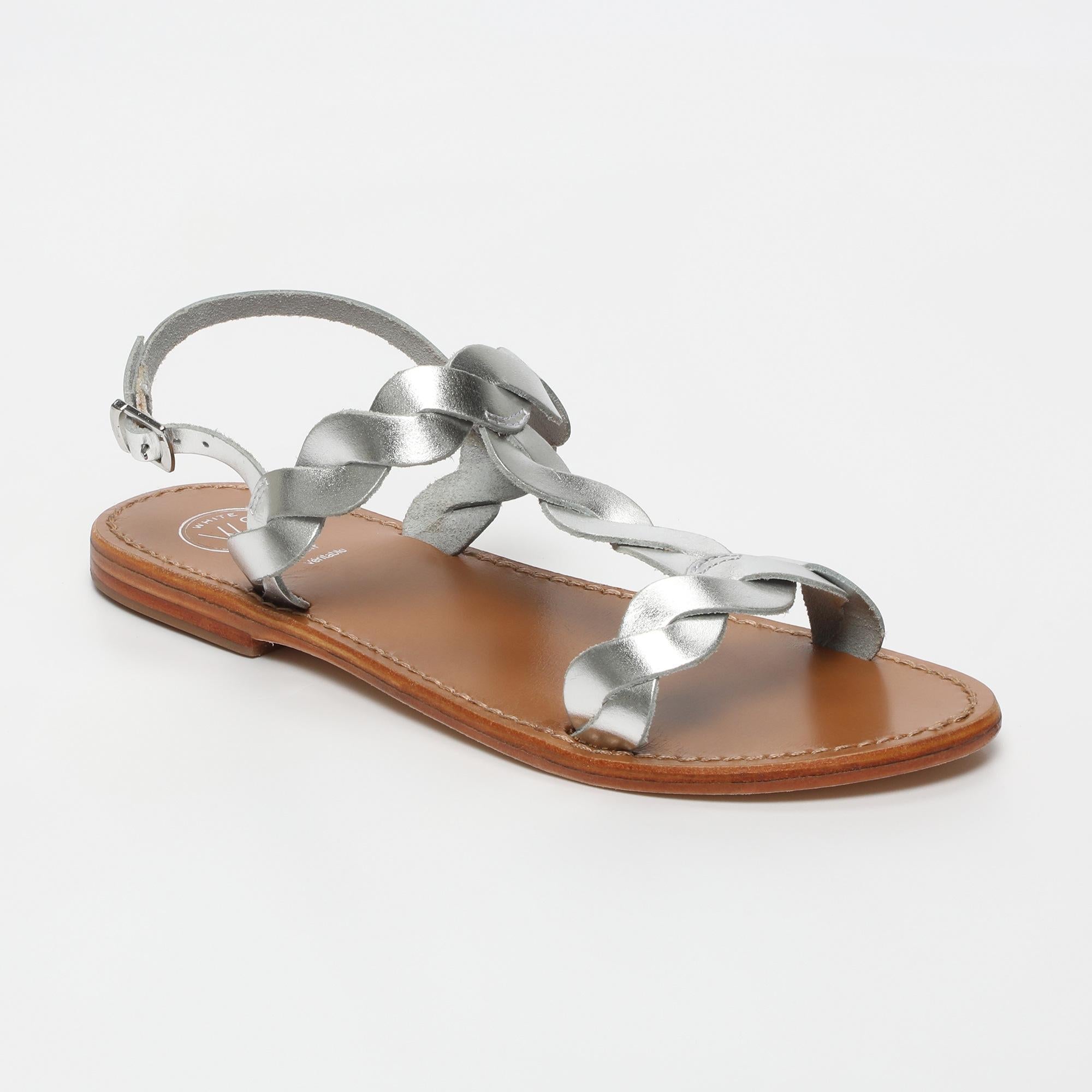 BURKE sandales en cuir argent