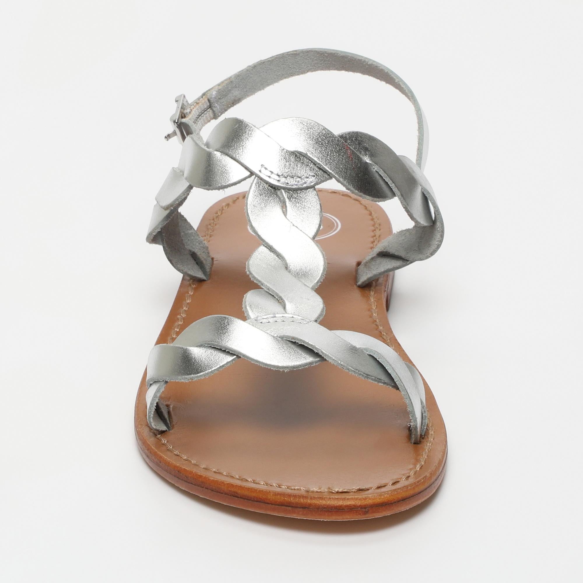 BURKE sandales en cuir argent