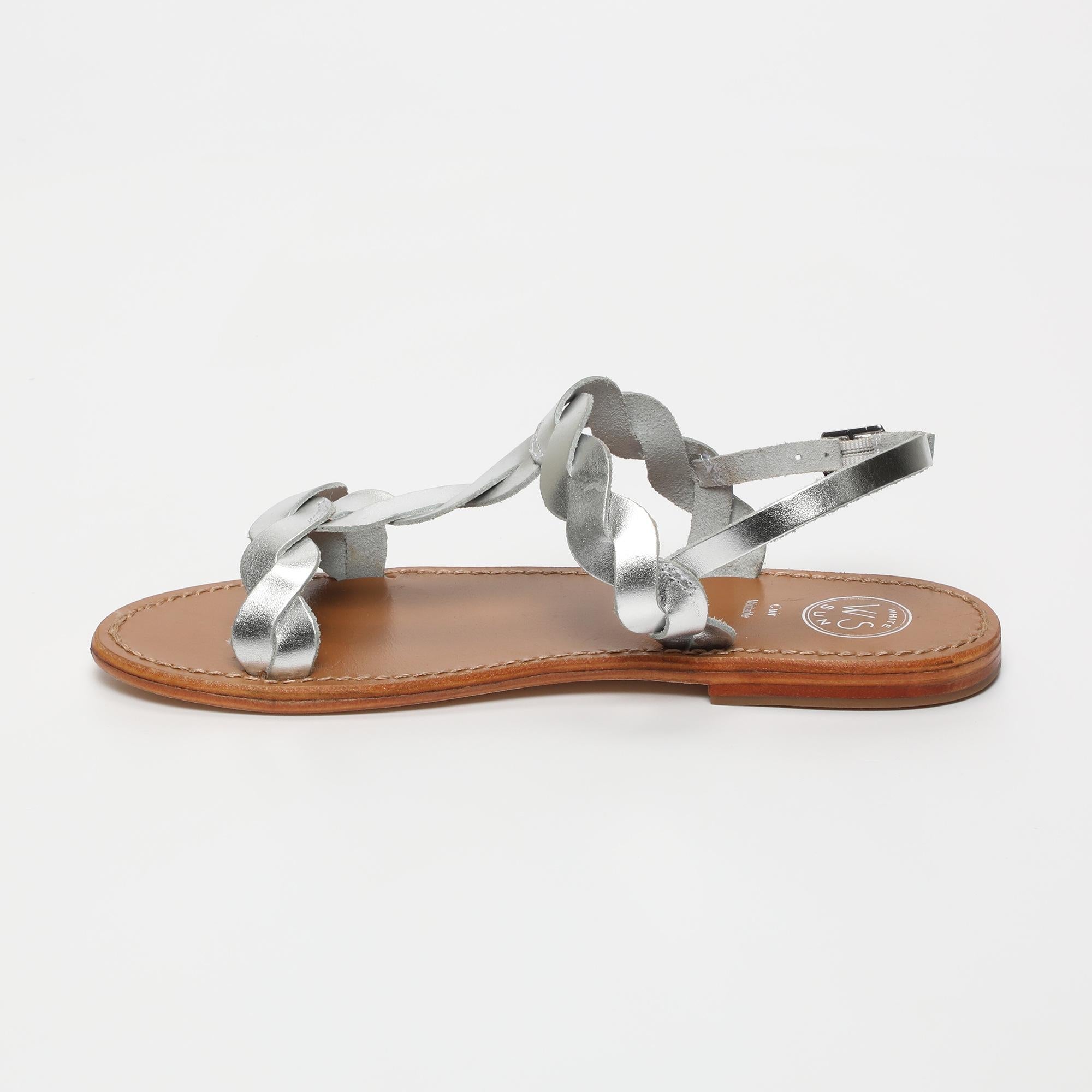BURKE sandales en cuir argent