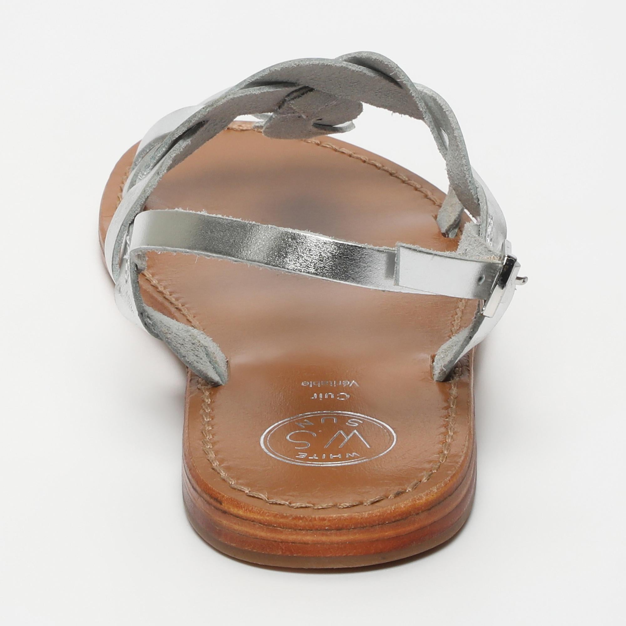 BURKE sandales en cuir argent