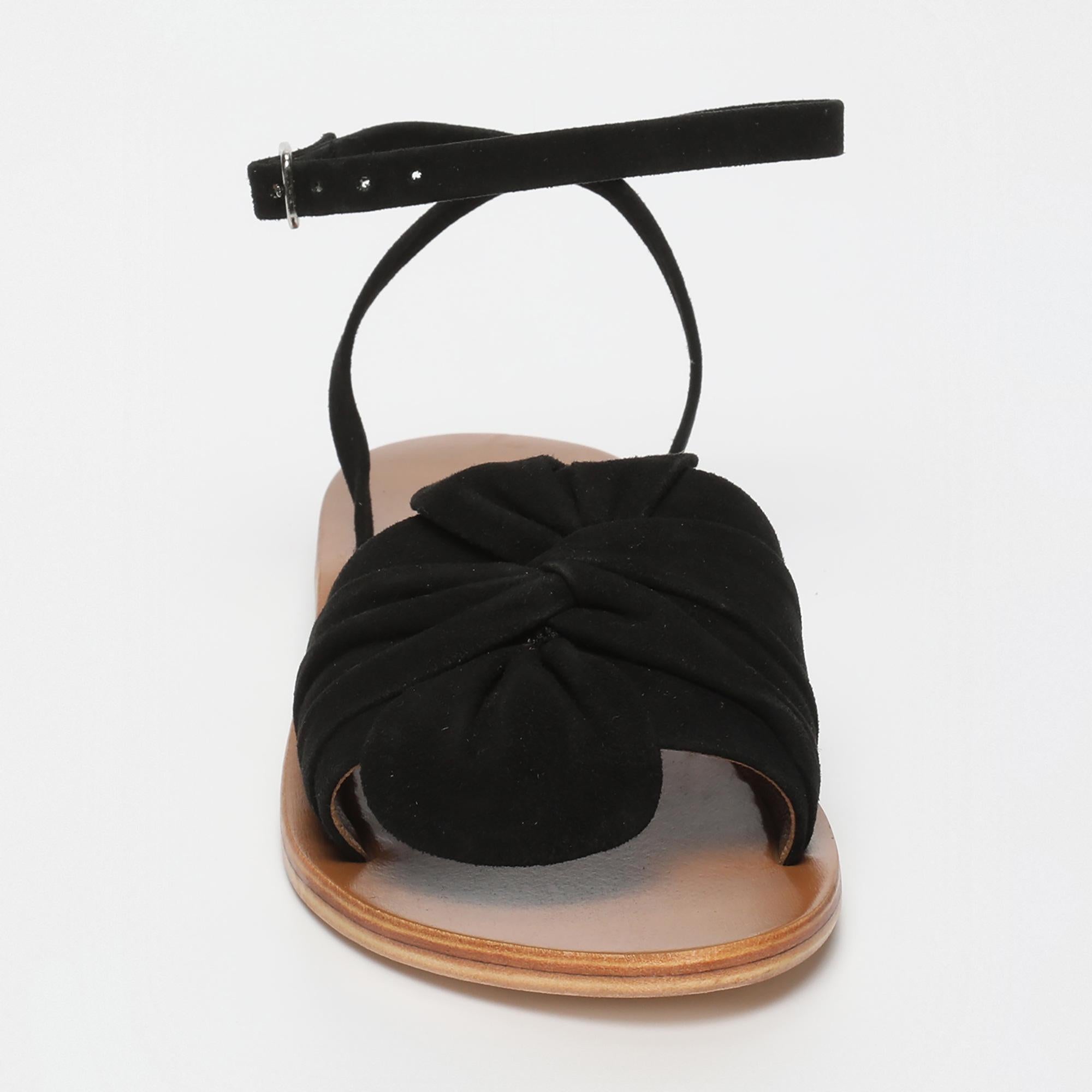 BABBY sandales bracelet de cheville fantaisie en cuir noir