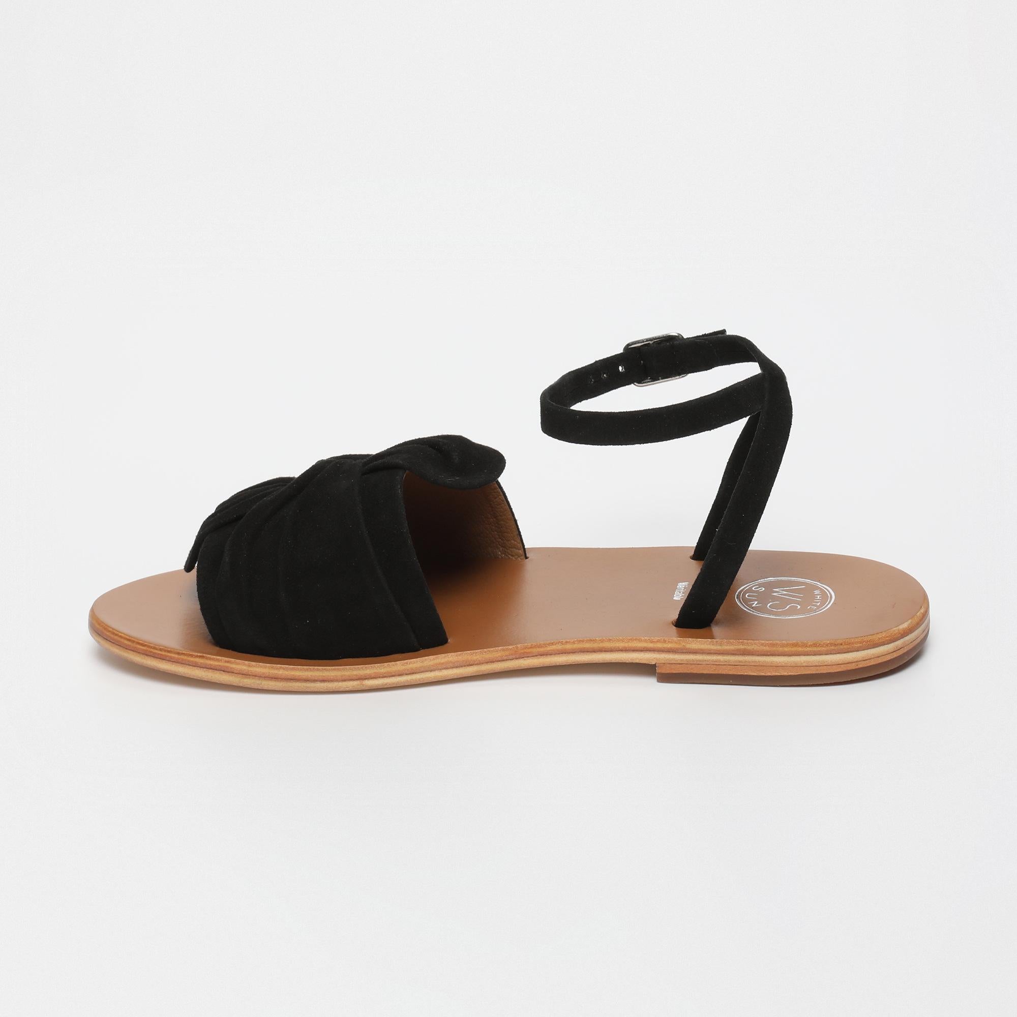 BABBY sandales bracelet de cheville fantaisie en cuir noir