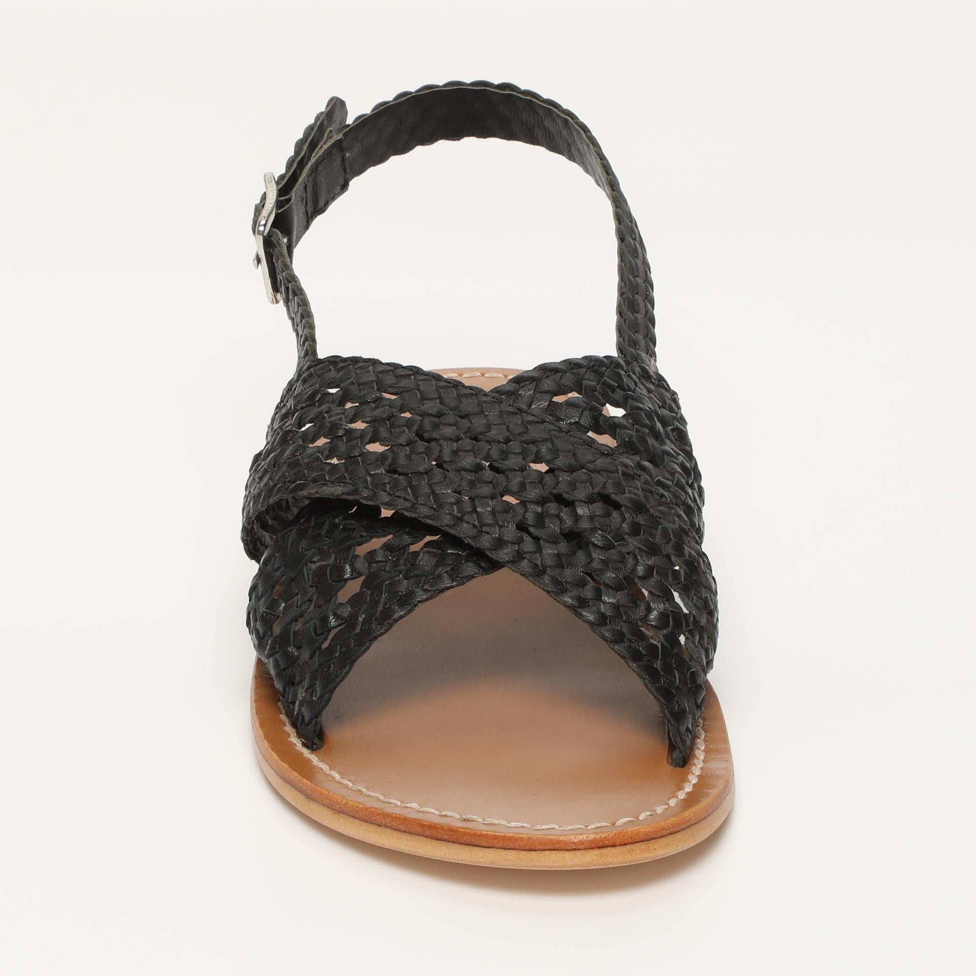 BAGESHRI sandales tresse en cuir noir