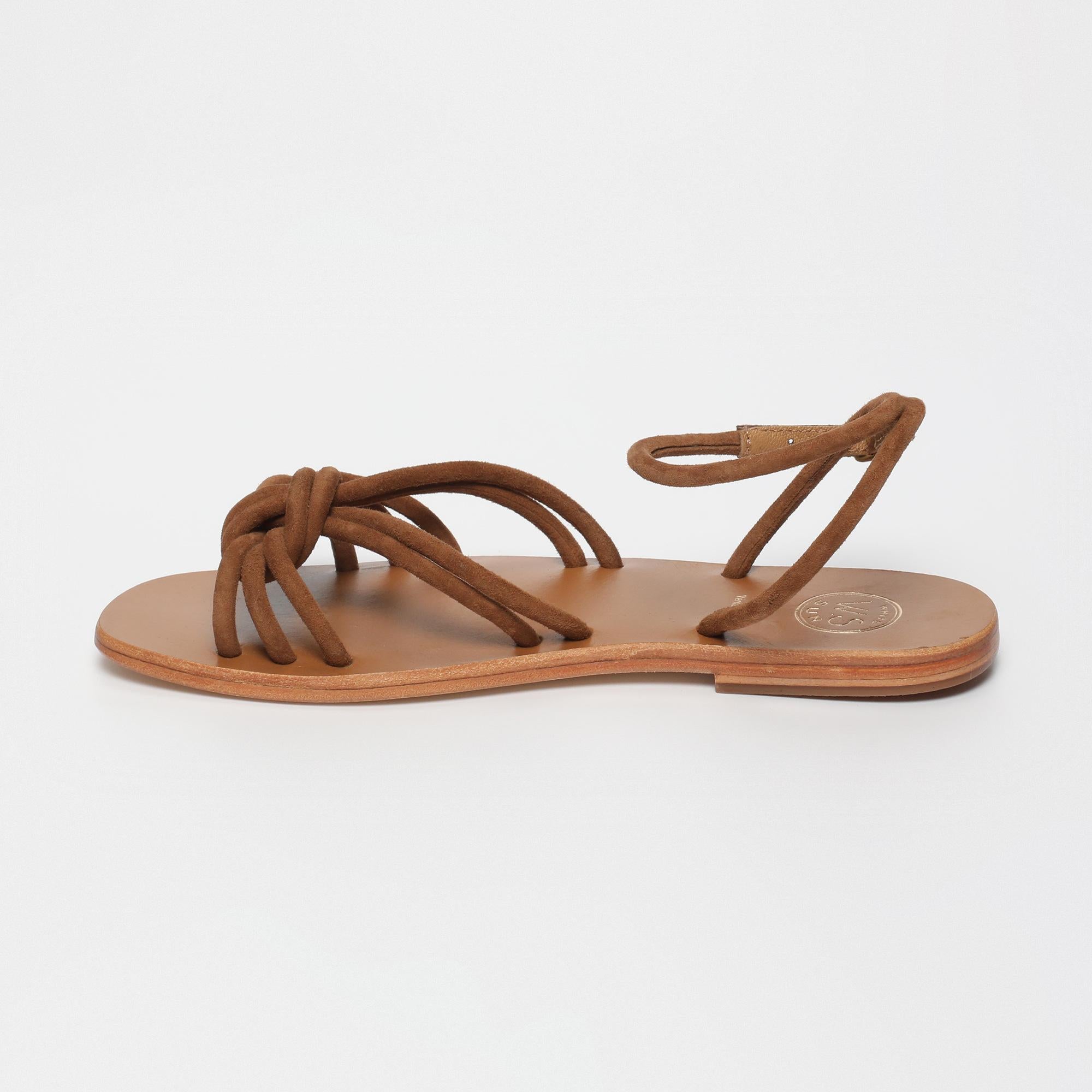 BEENA sandales bracelet de cheville en cuir camel