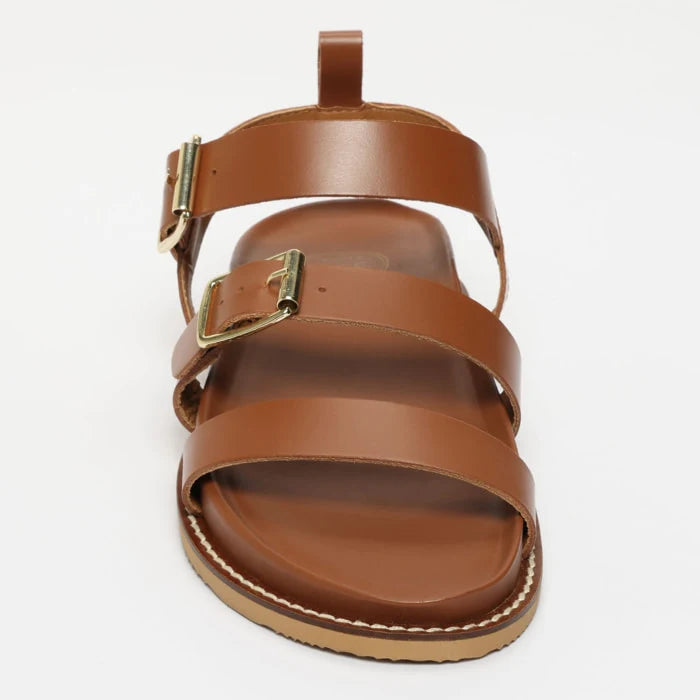 TAMIA sandales en cuir camel