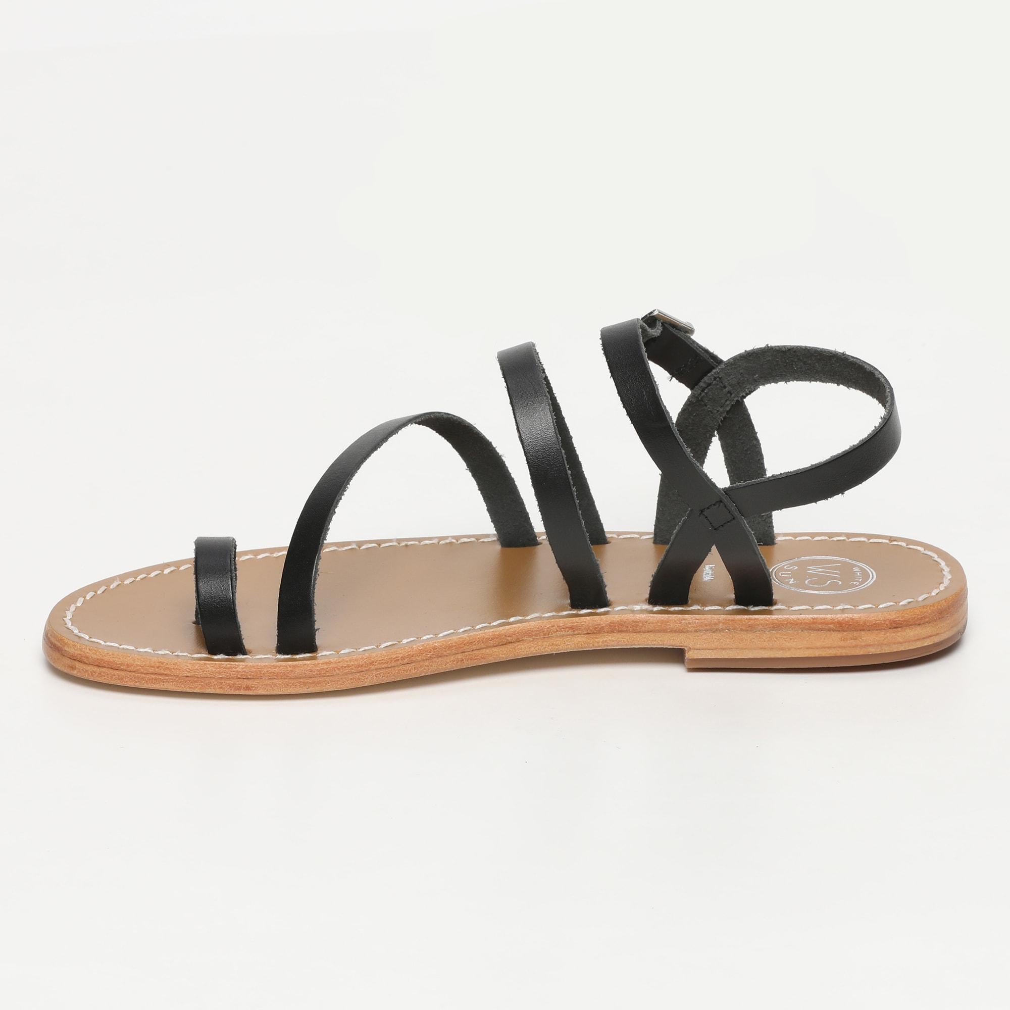 CAMBIA sandales entre doigt en cuir noir