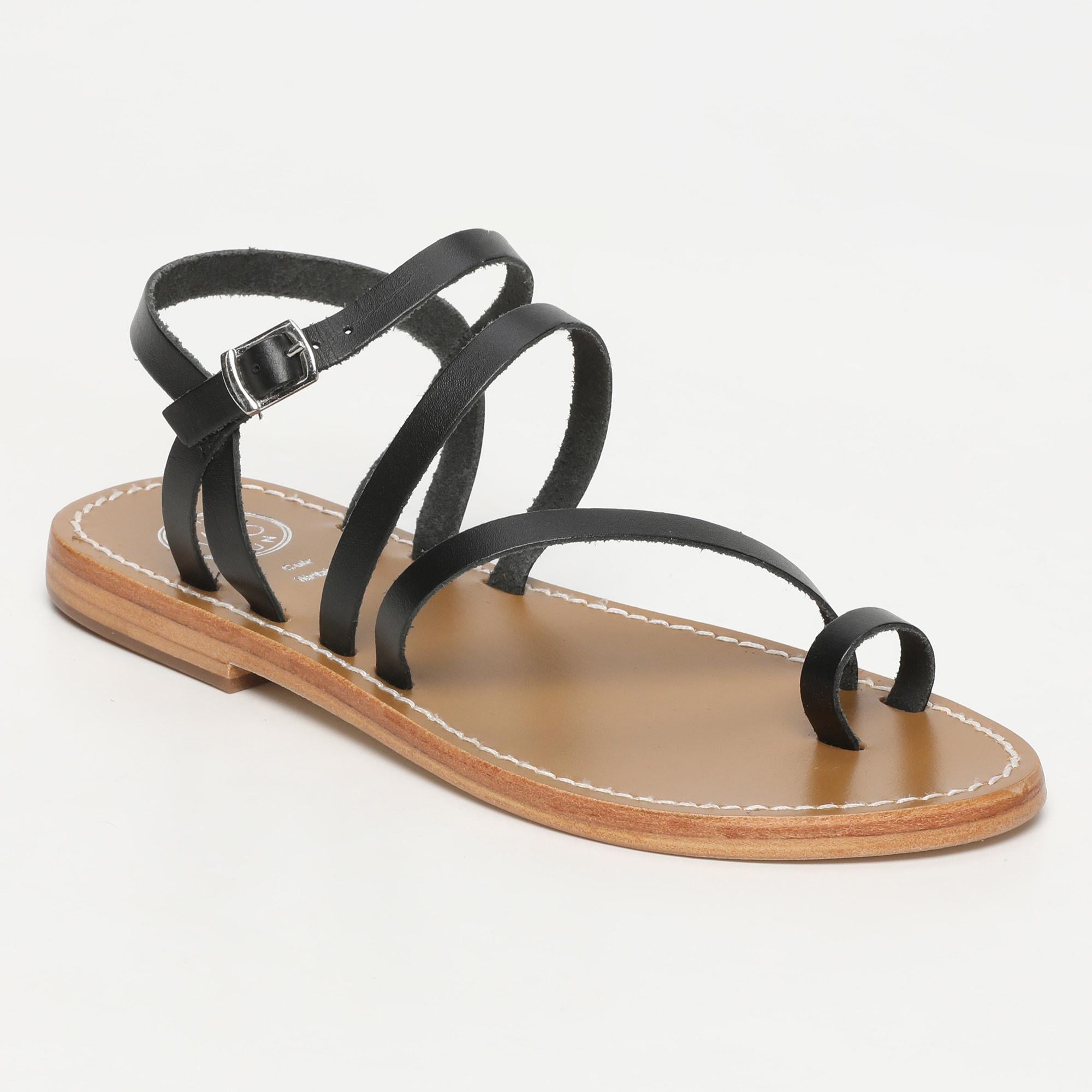CAMBIA sandales entre doigt en cuir noir