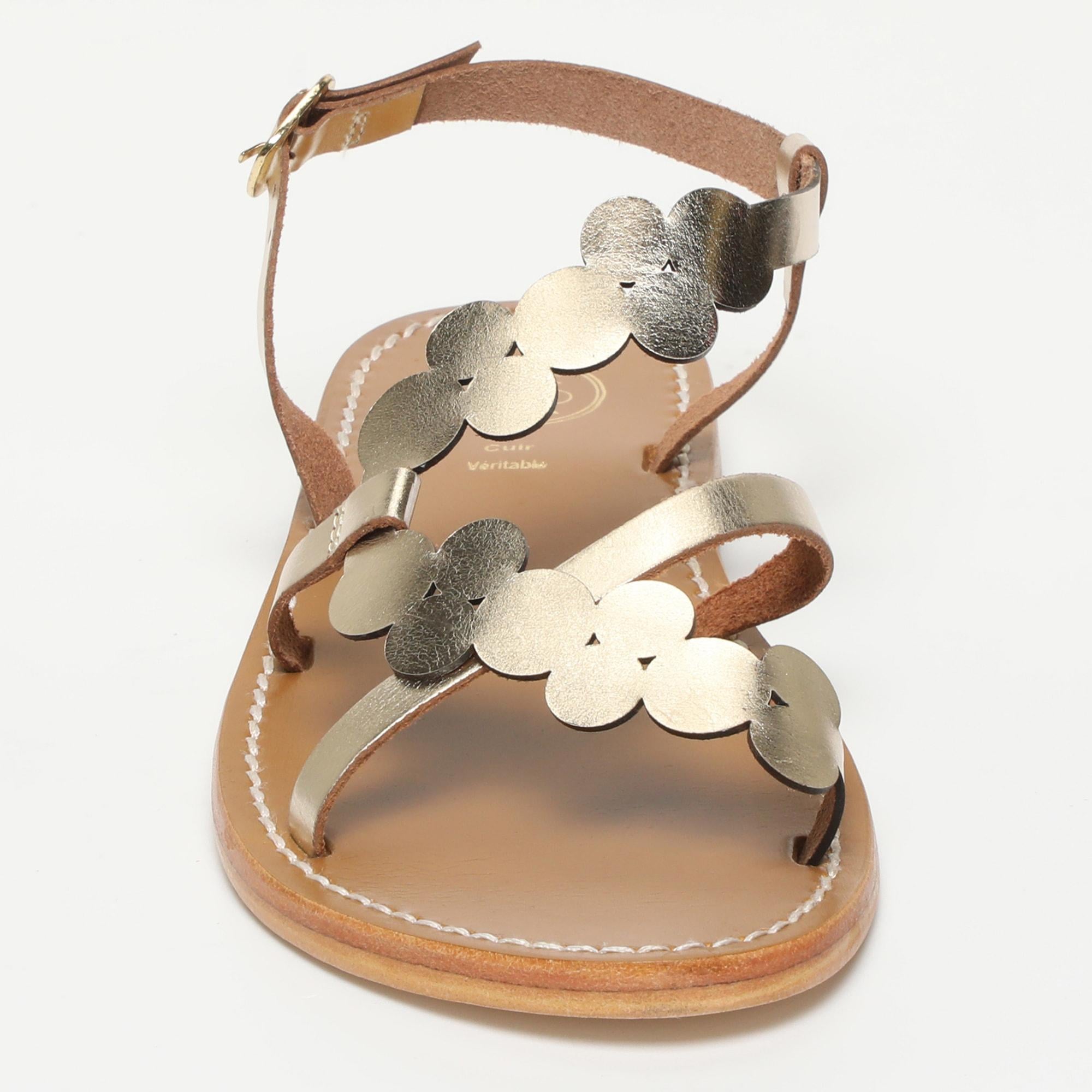 CAMPILE sandales fantaisie en cuir or