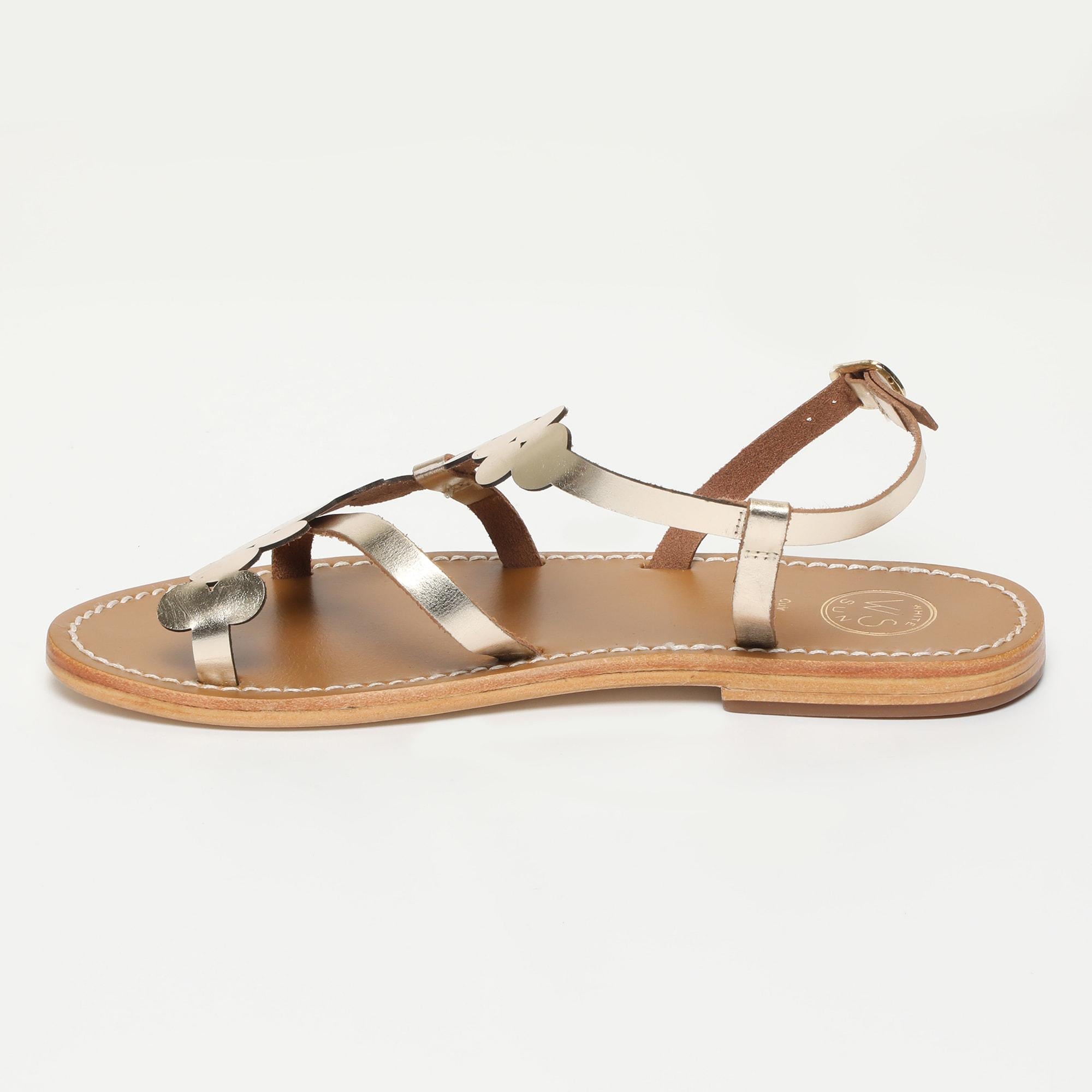 CAMPILE sandales fantaisie en cuir or