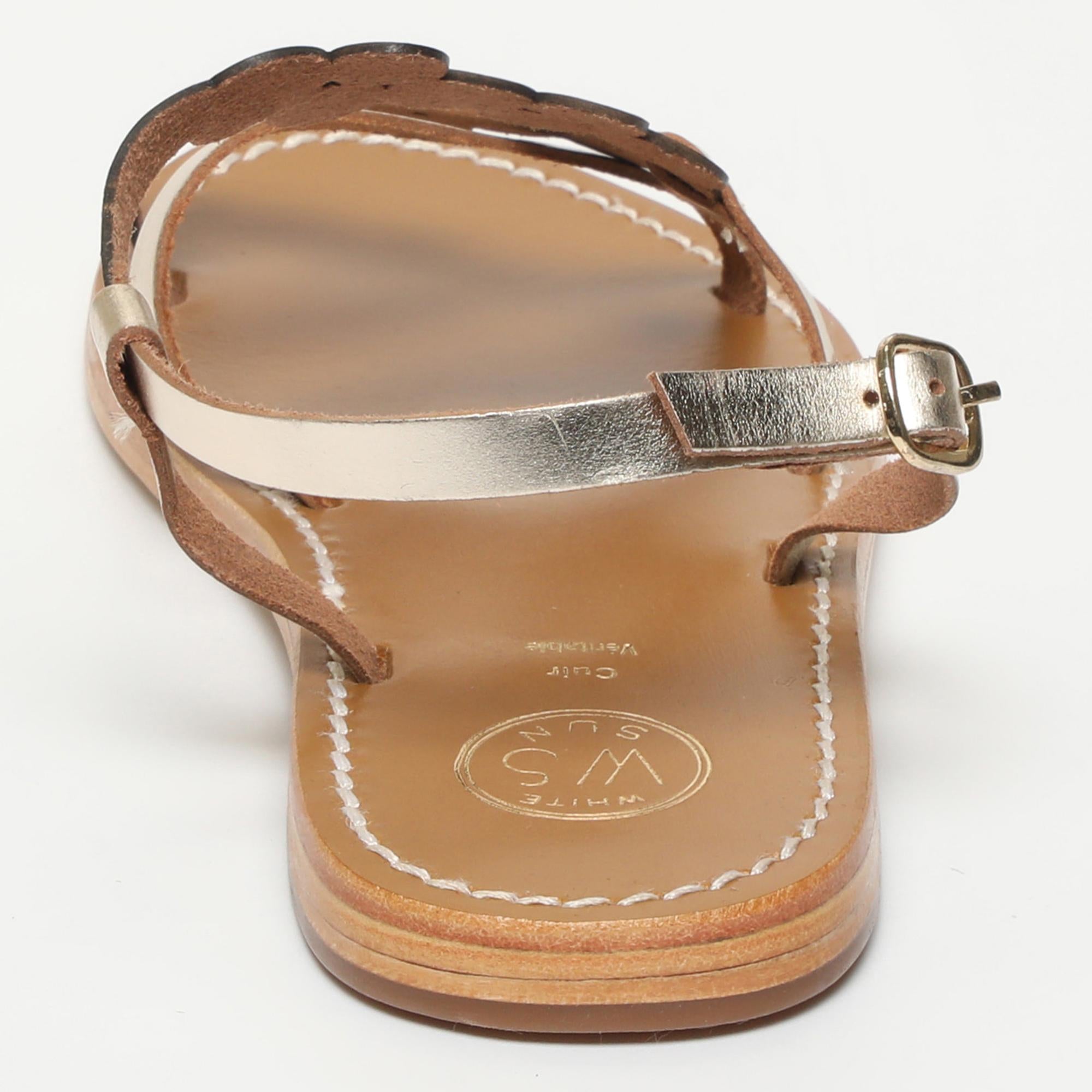 CAMPILE sandales fantaisie en cuir or