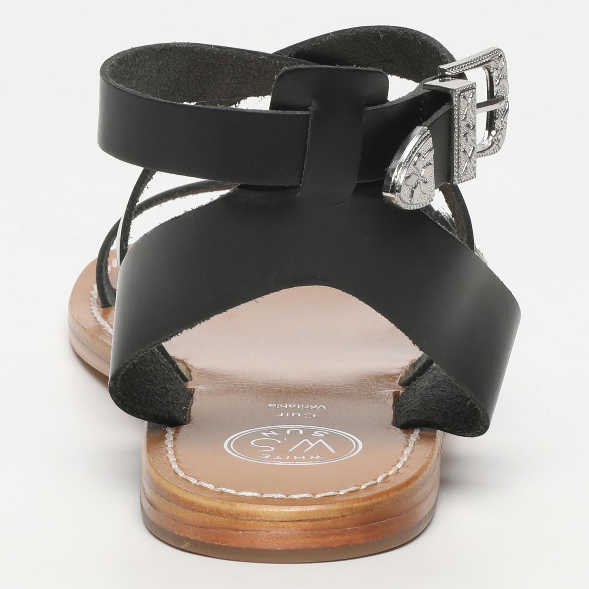 CARTAYA sandales spartiates bracelet de cheville en cuir noir