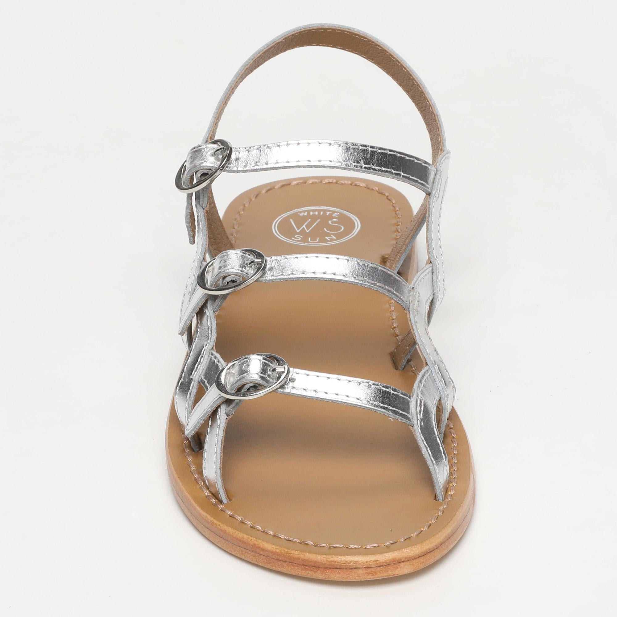 CASALTA sandales en cuir argent