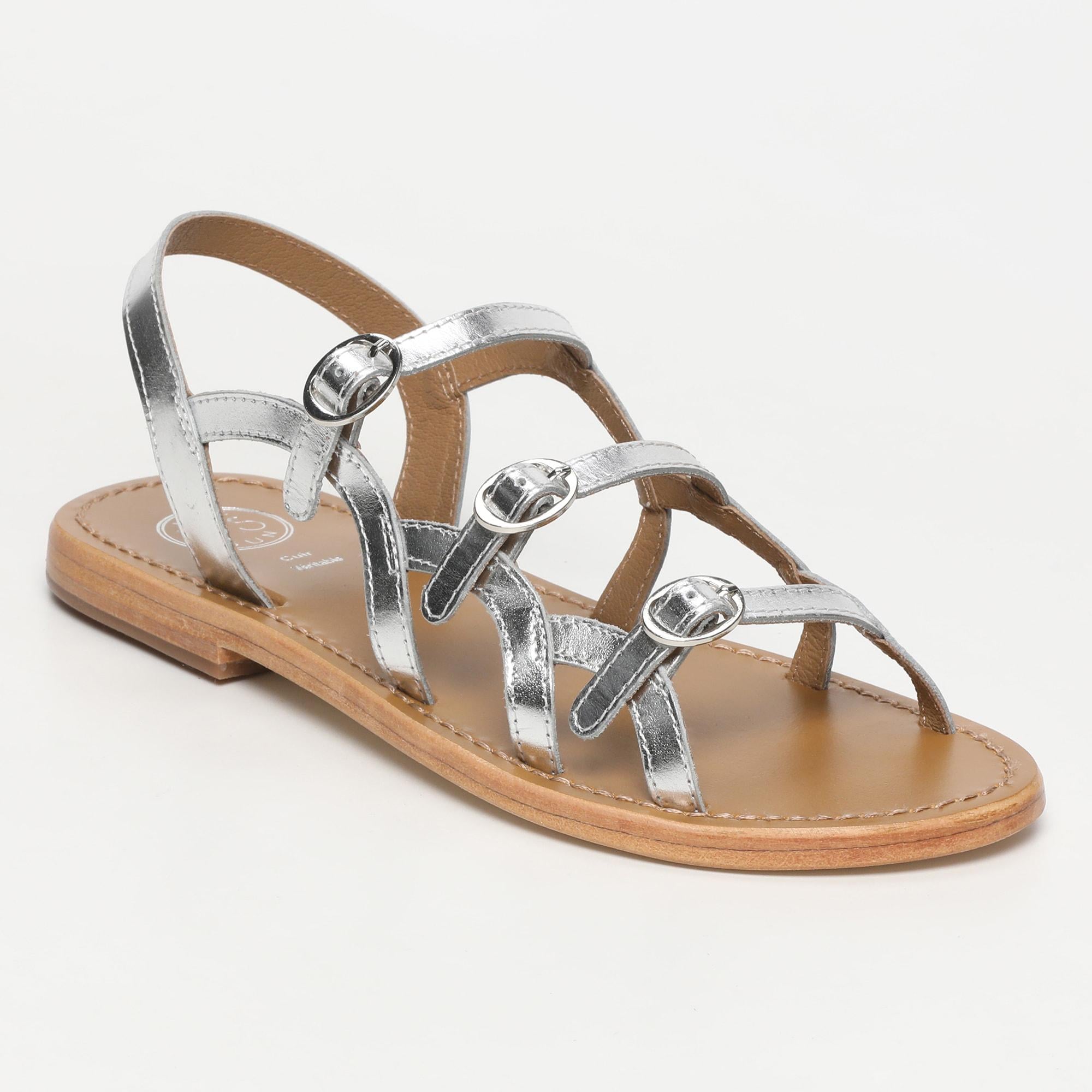 CASALTA sandales en cuir argent