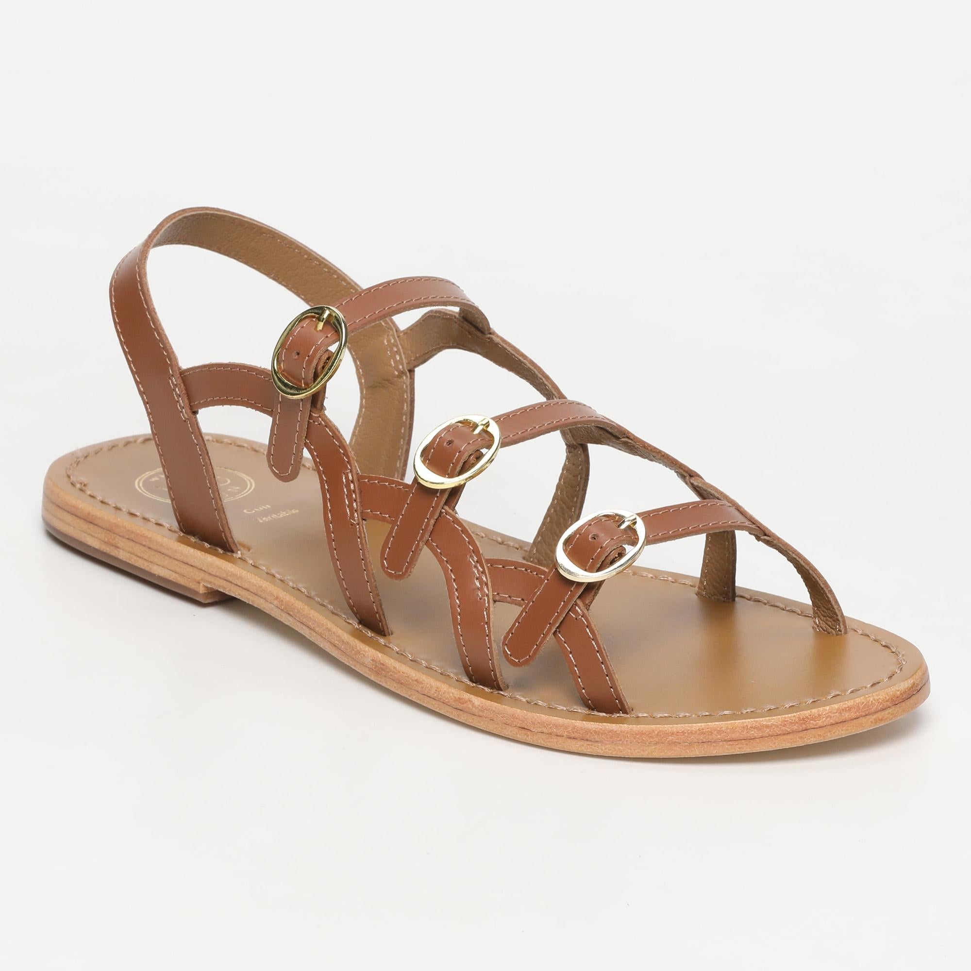 CASALTA sandales en cuir camel